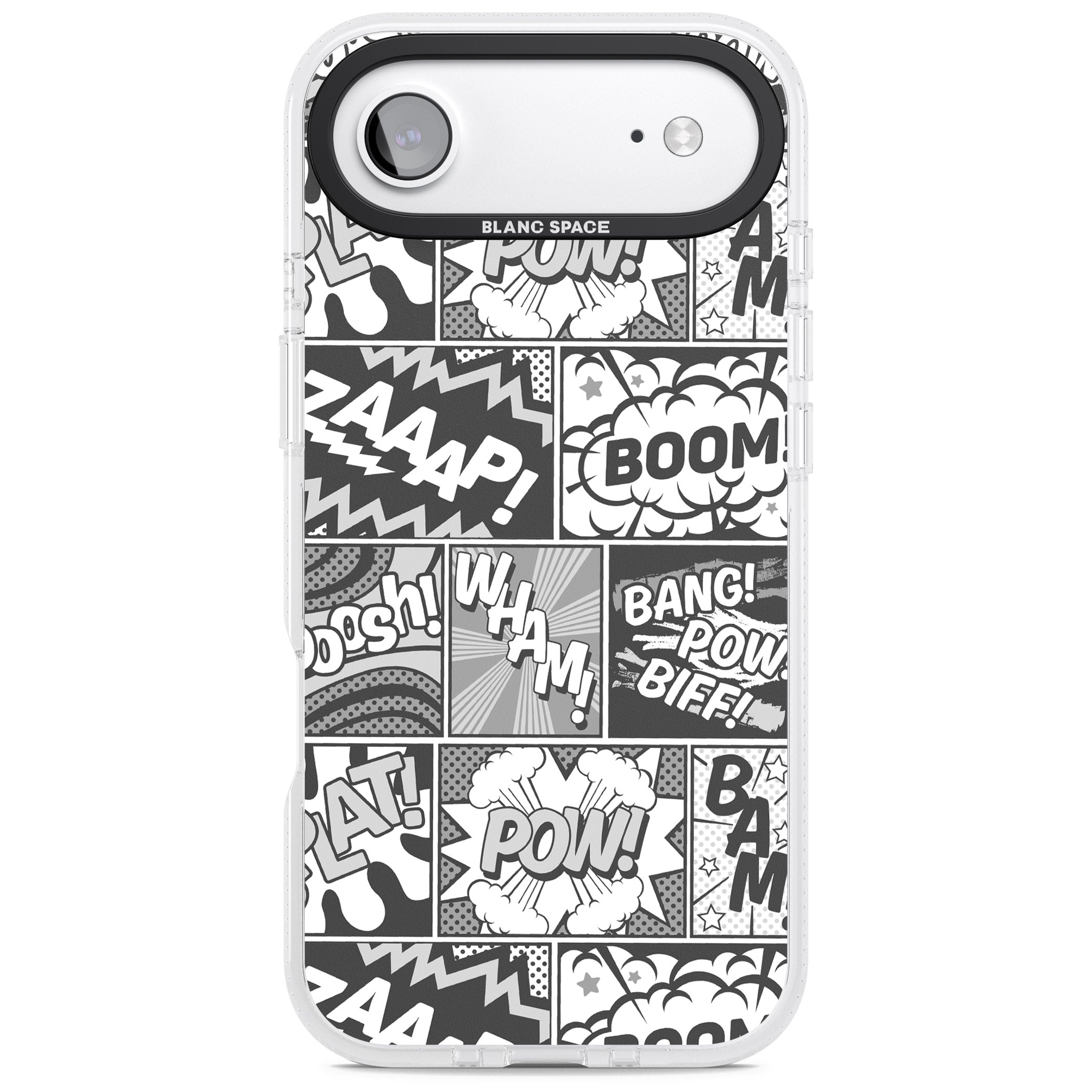 Onomatopoeia (Black & White) iPhone 17 Air Impact Air Clear Phone Case