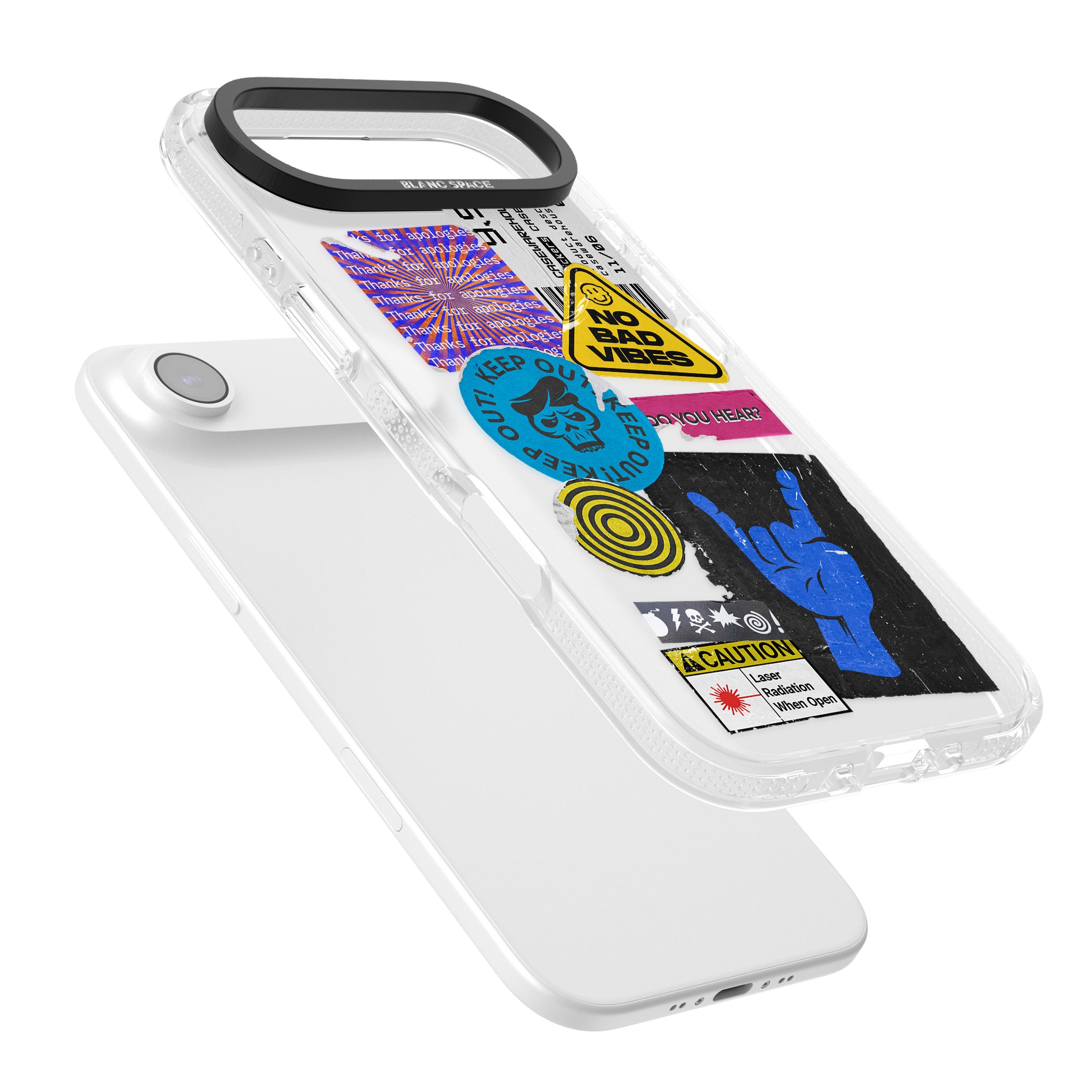 No Bad Vibes Sticker Mix iPhone 17 Air Impact Air Clear Phone Case Colours