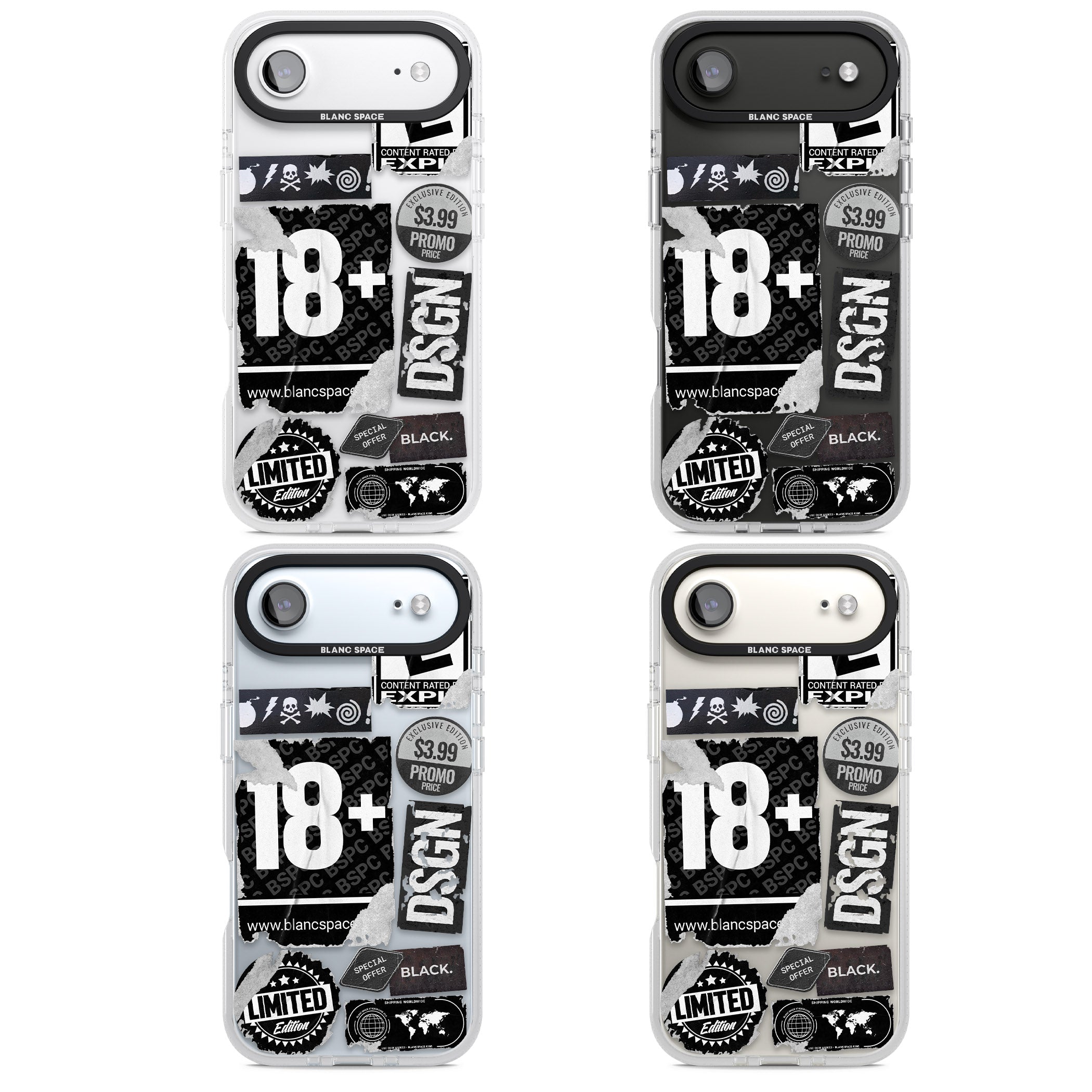 Black Sticker Mix iPhone 17 Air Impact Air Clear Phone Case APT Impact Protection