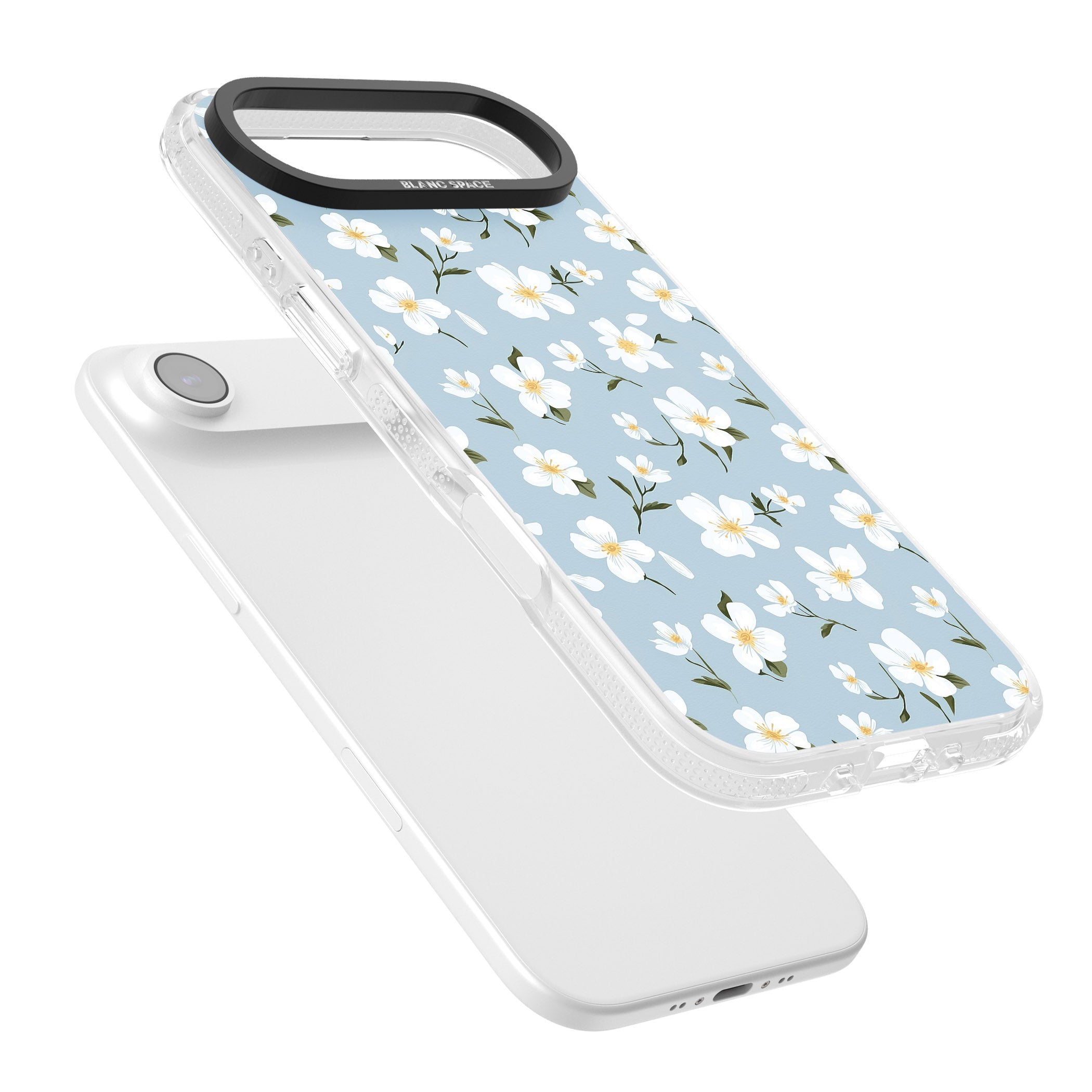 Soft White Blossoms iPhone 17 Air Impact Air Clear Phone Case Colours
