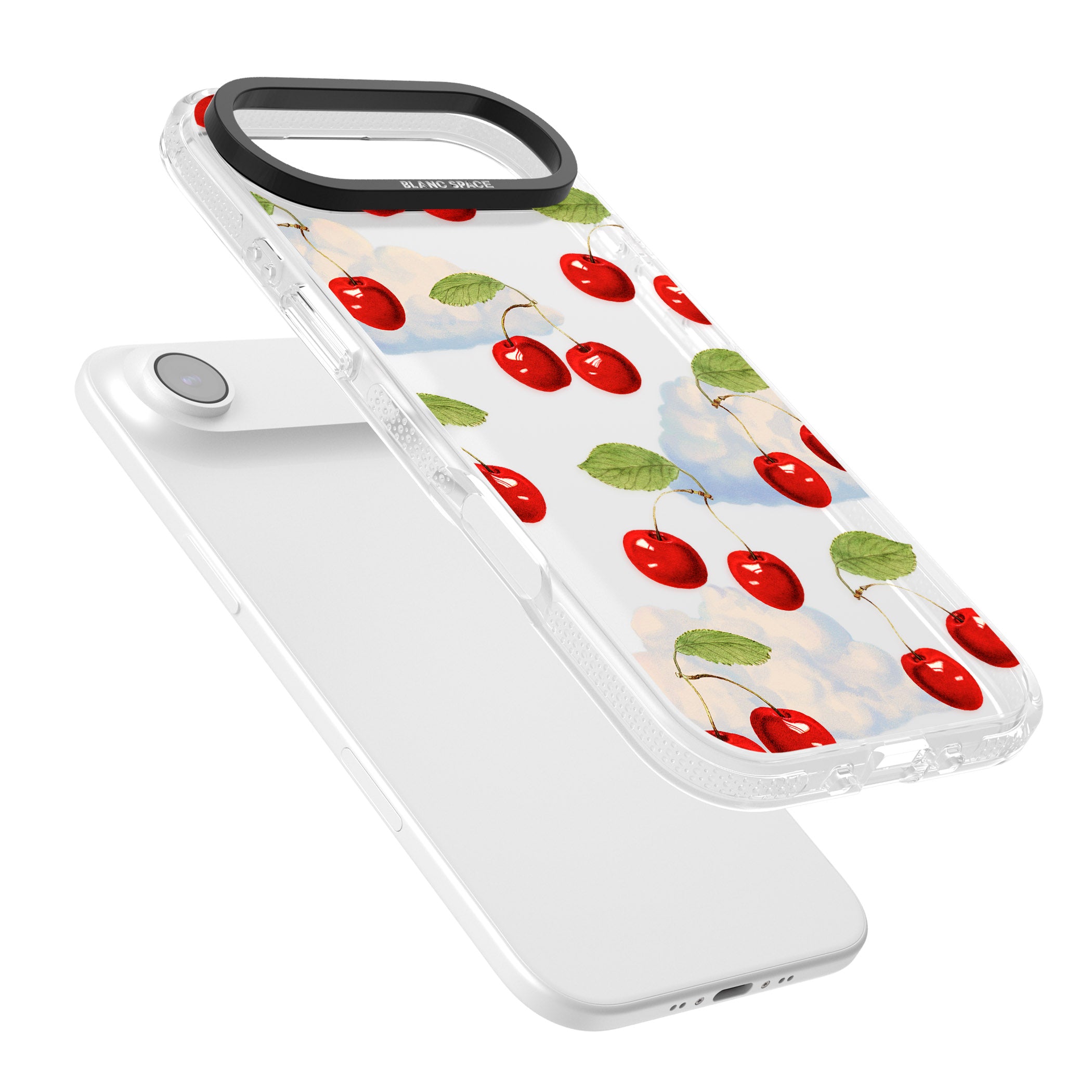 Vintage Cherries & Clouds iPhone 17 Air Impact Air Clear Phone Case Colours