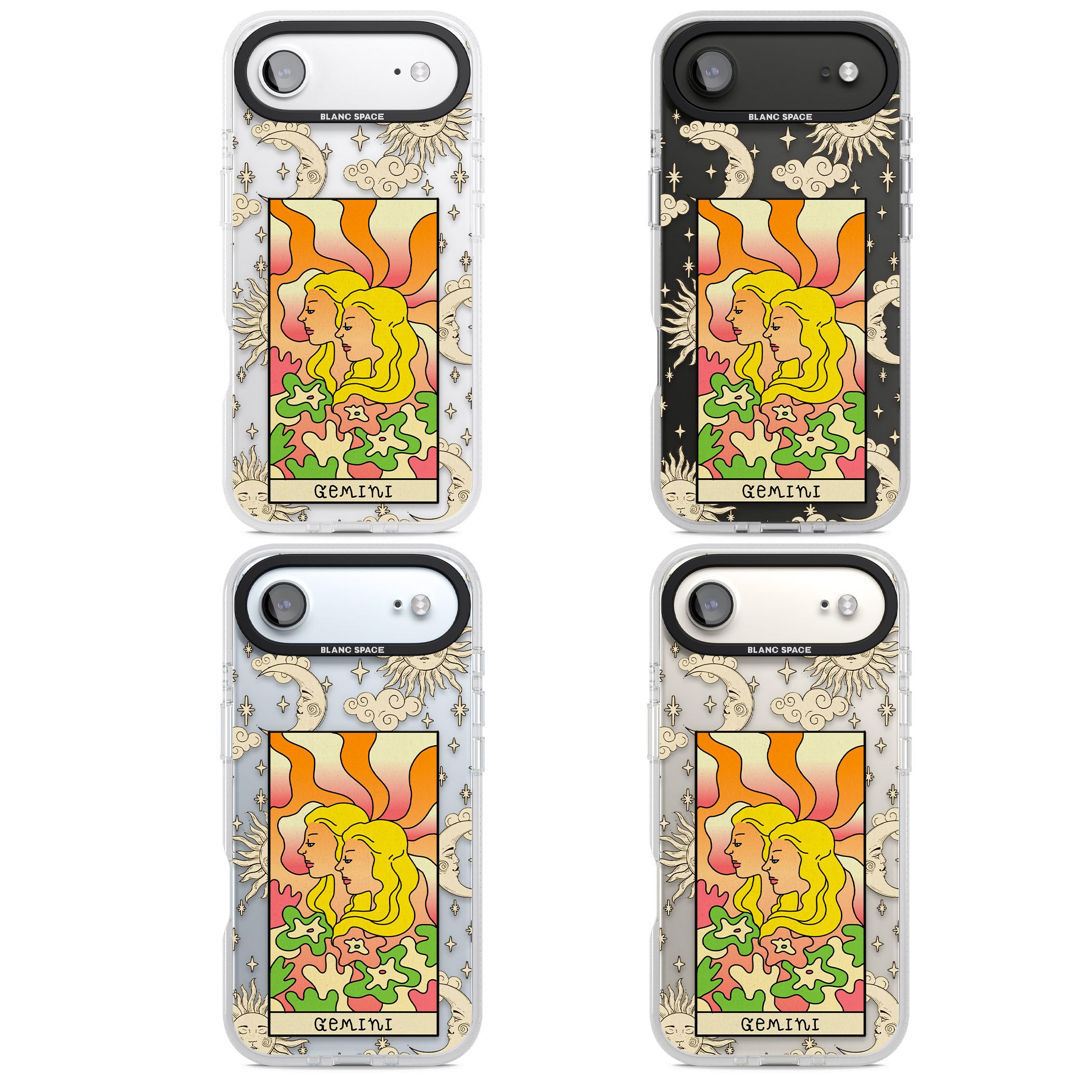 Celestial Zodiac Gemini iPhone 17 Air Impact Air Clear Phone Case APT Impact Protection