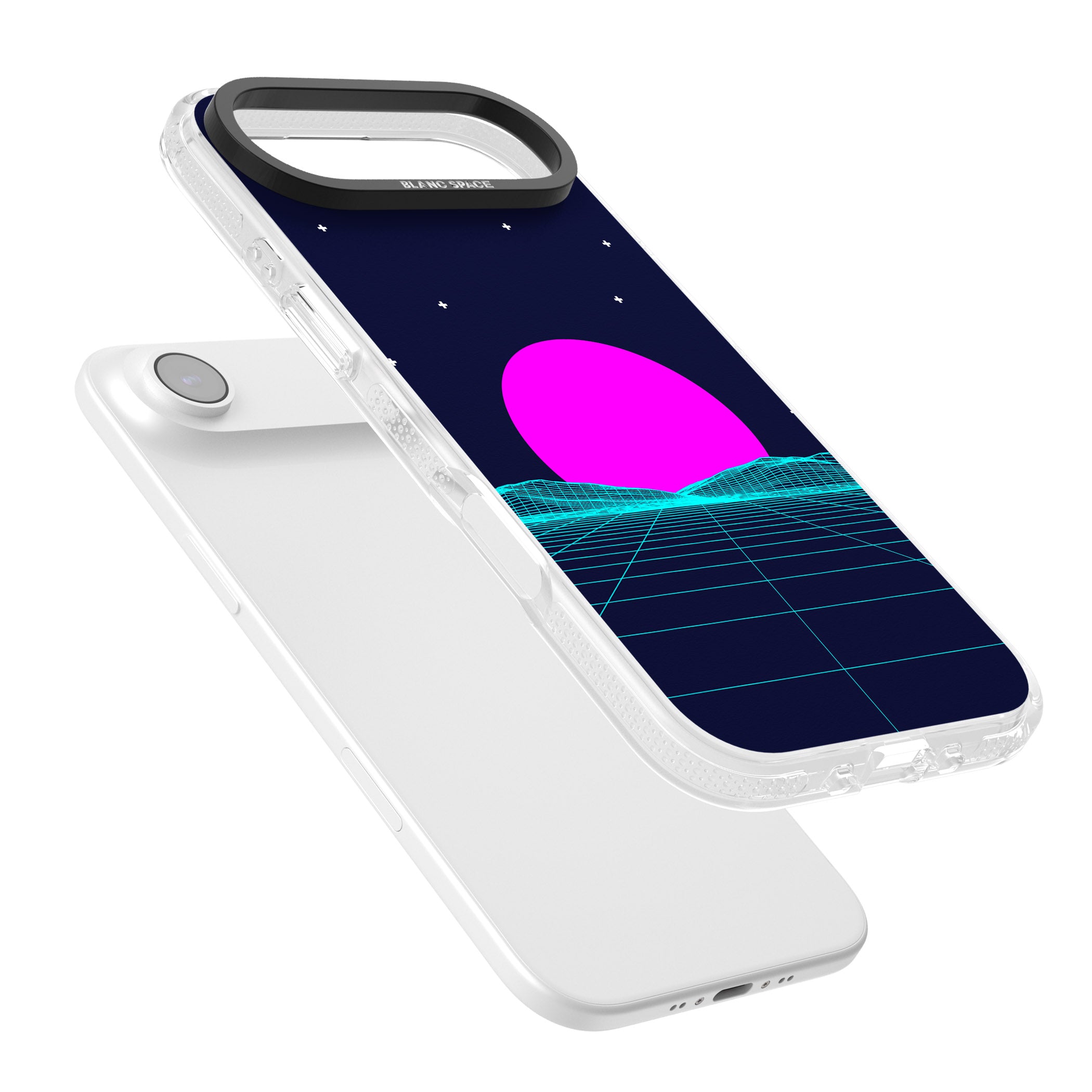 Miami Sunset Vaporwave iPhone 17 Air Impact Air Clear Phone Case Colours