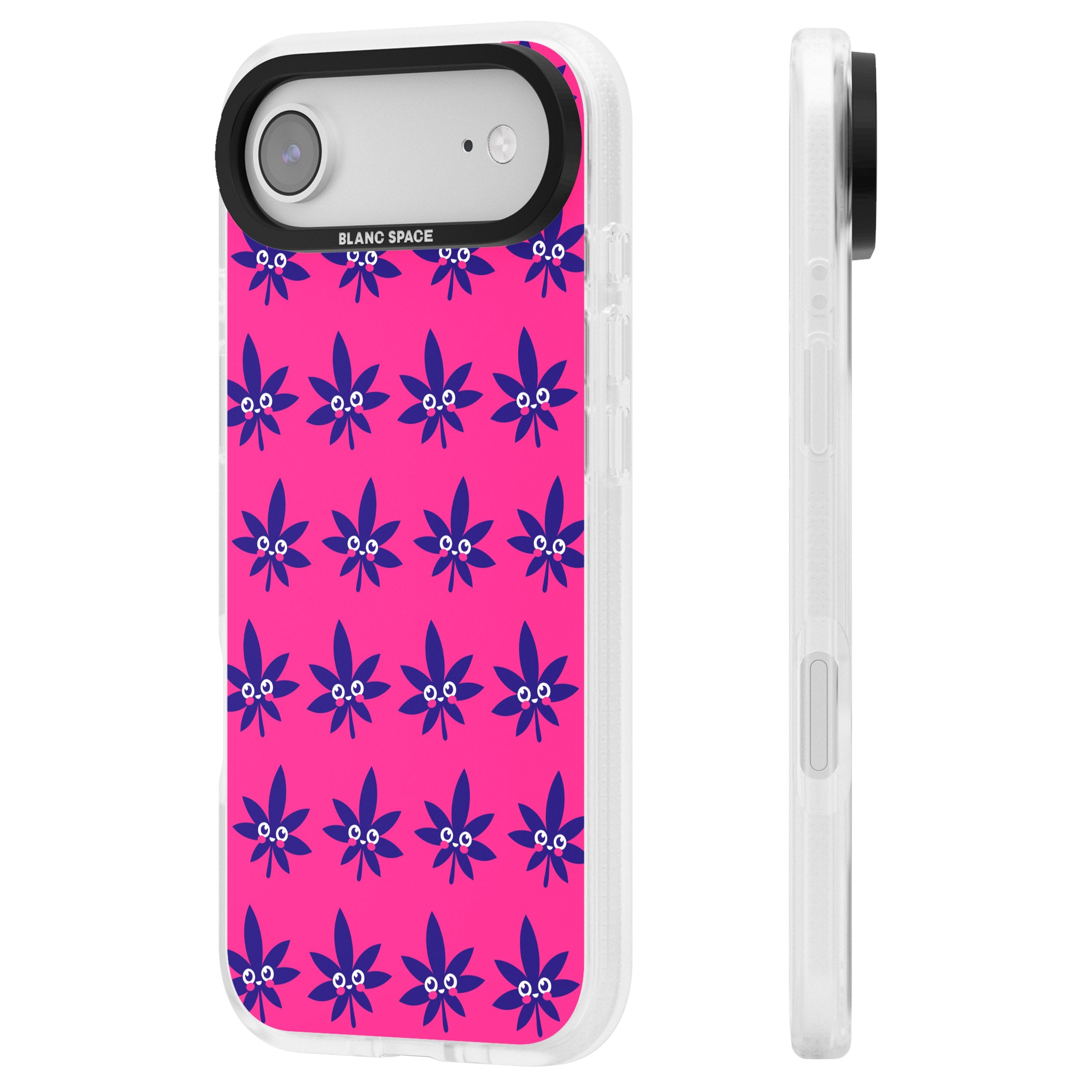 Pink Sativa iPhone 17 Air Impact Air Clear Phone Case Side Profile