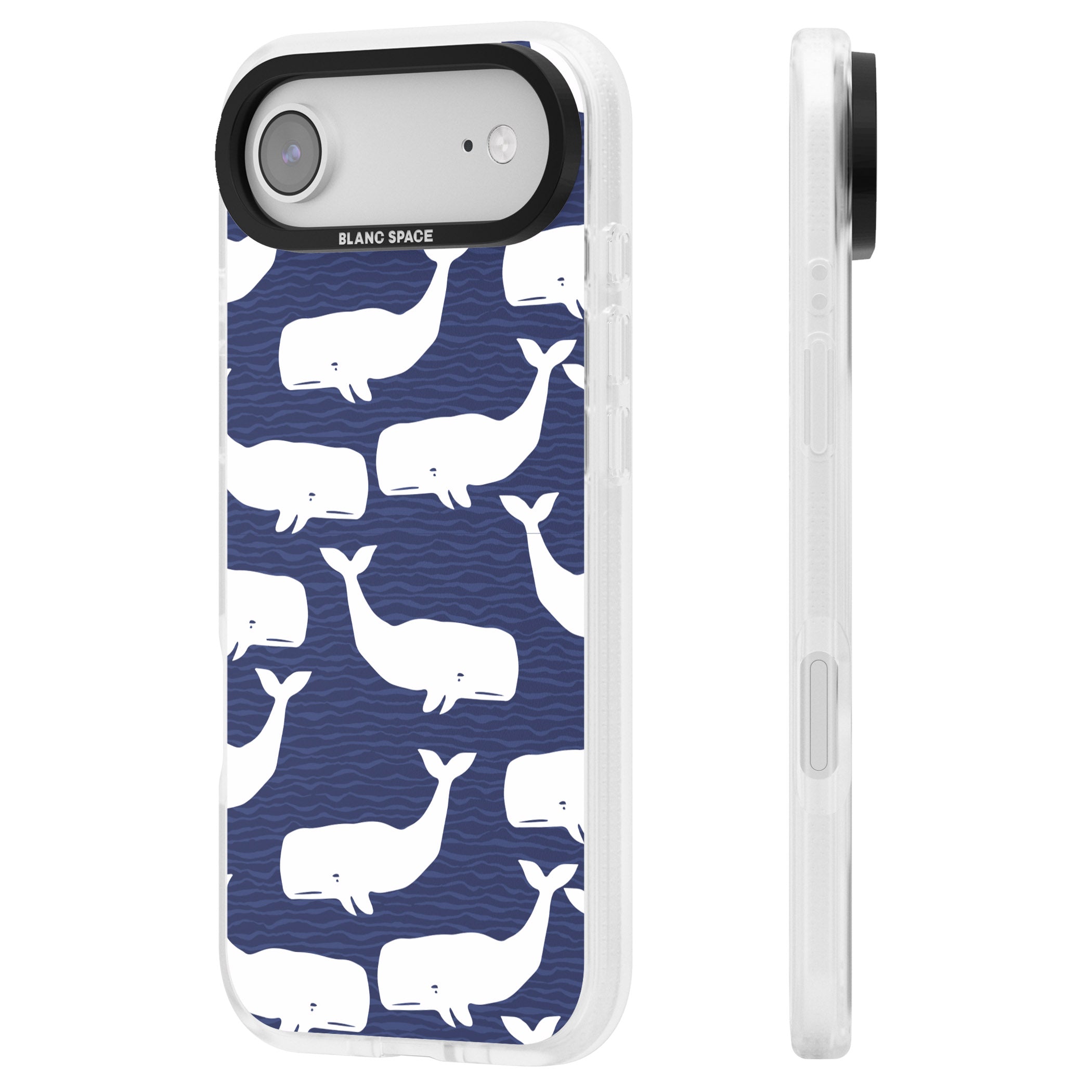 Whale Dreams iPhone 17 Air Impact Air Clear Phone Case Side Profile