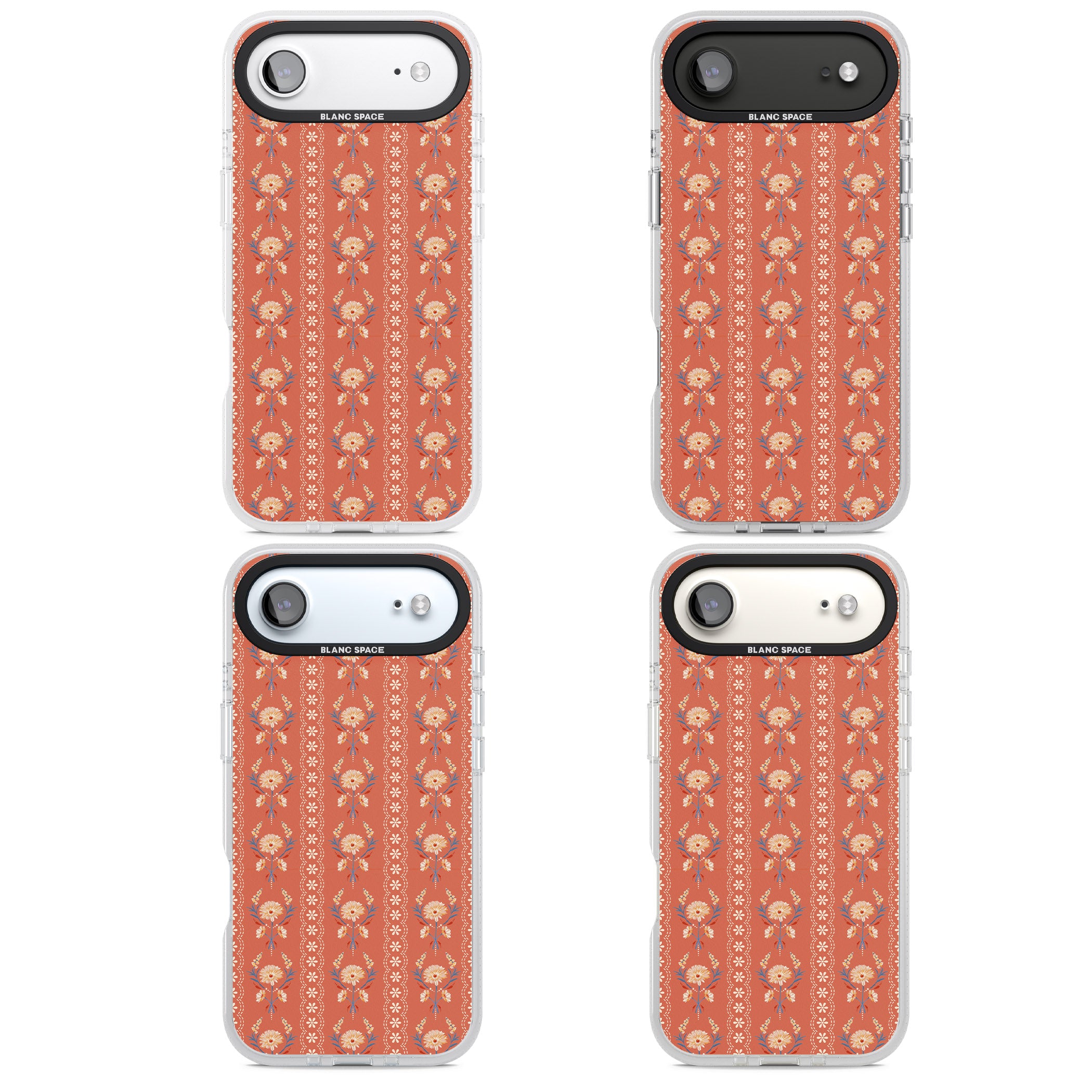 Vintage Terracotta Floral iPhone 17 Air Impact Air Clear Phone Case APT Impact Protection