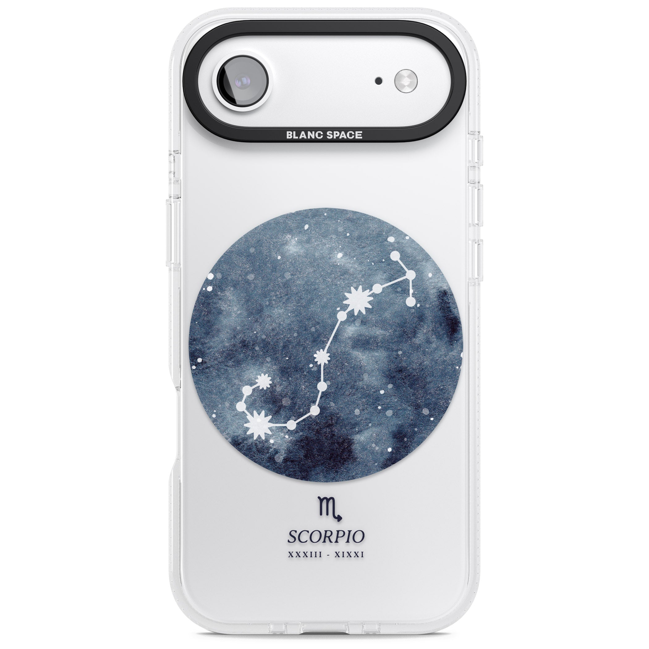 Scorpio Zodiac Blue iPhone 17 Air Impact Air Clear Phone Case
