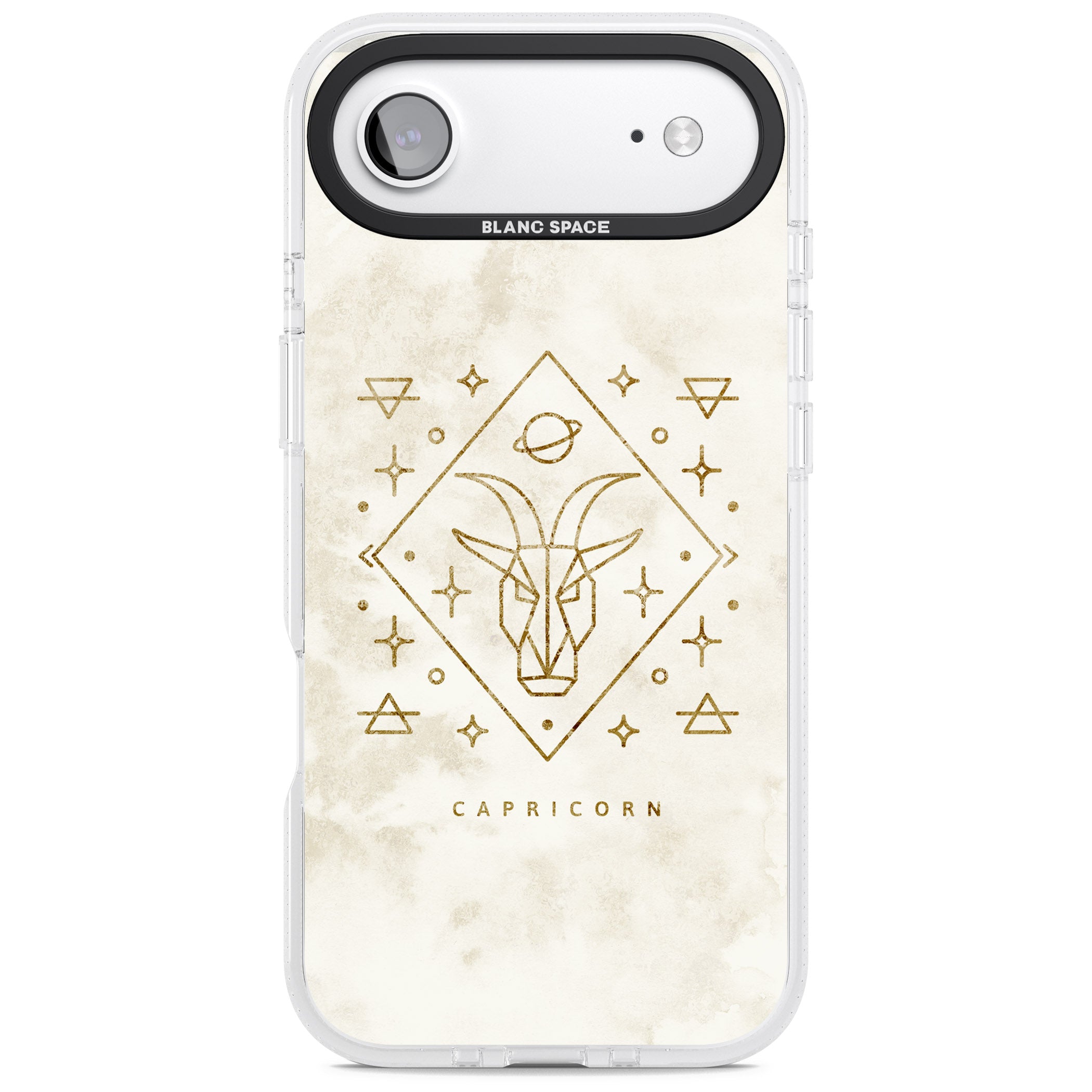 Capricorn Gold Zodiac Design iPhone 17 Air Impact Air Clear Phone Case