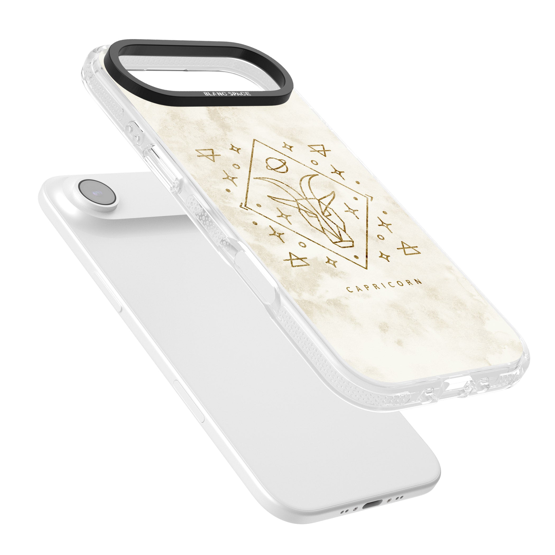 Capricorn Gold Zodiac Design iPhone 17 Air Impact Air Clear Phone Case Colours