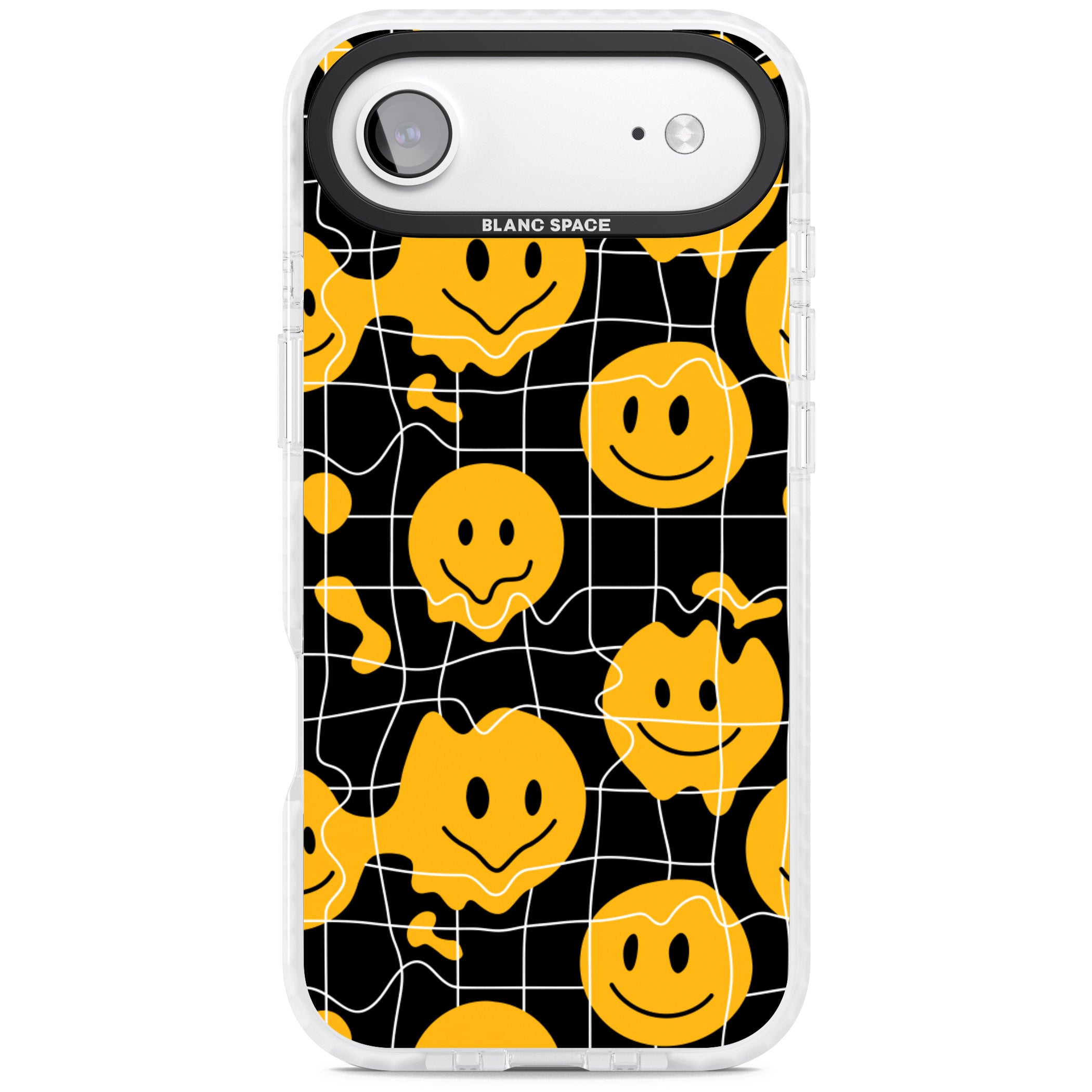 Acid Face Grid Pattern iPhone 17 Air Impact Clear Phone Case
