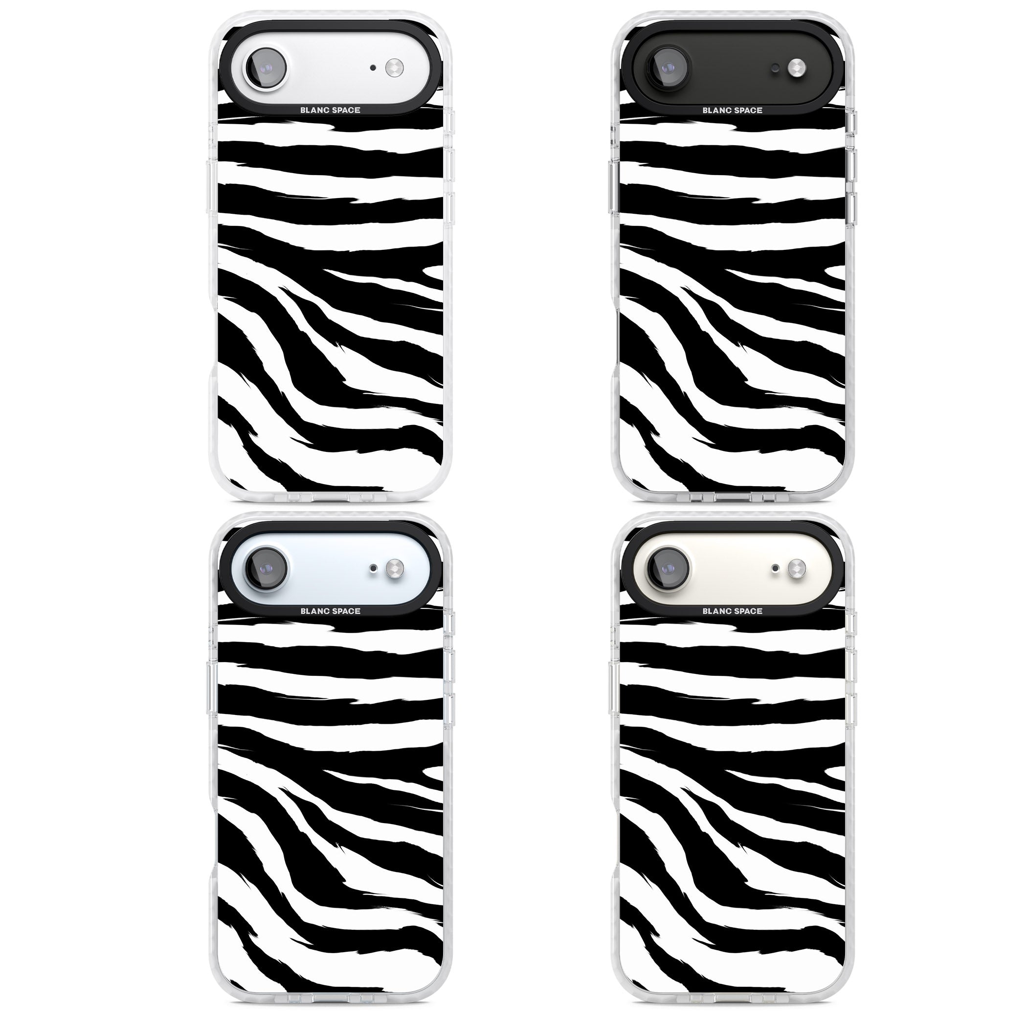 Black Zebra Print iPhone 17 Air Impact Clear Phone Case APT Impact Protection