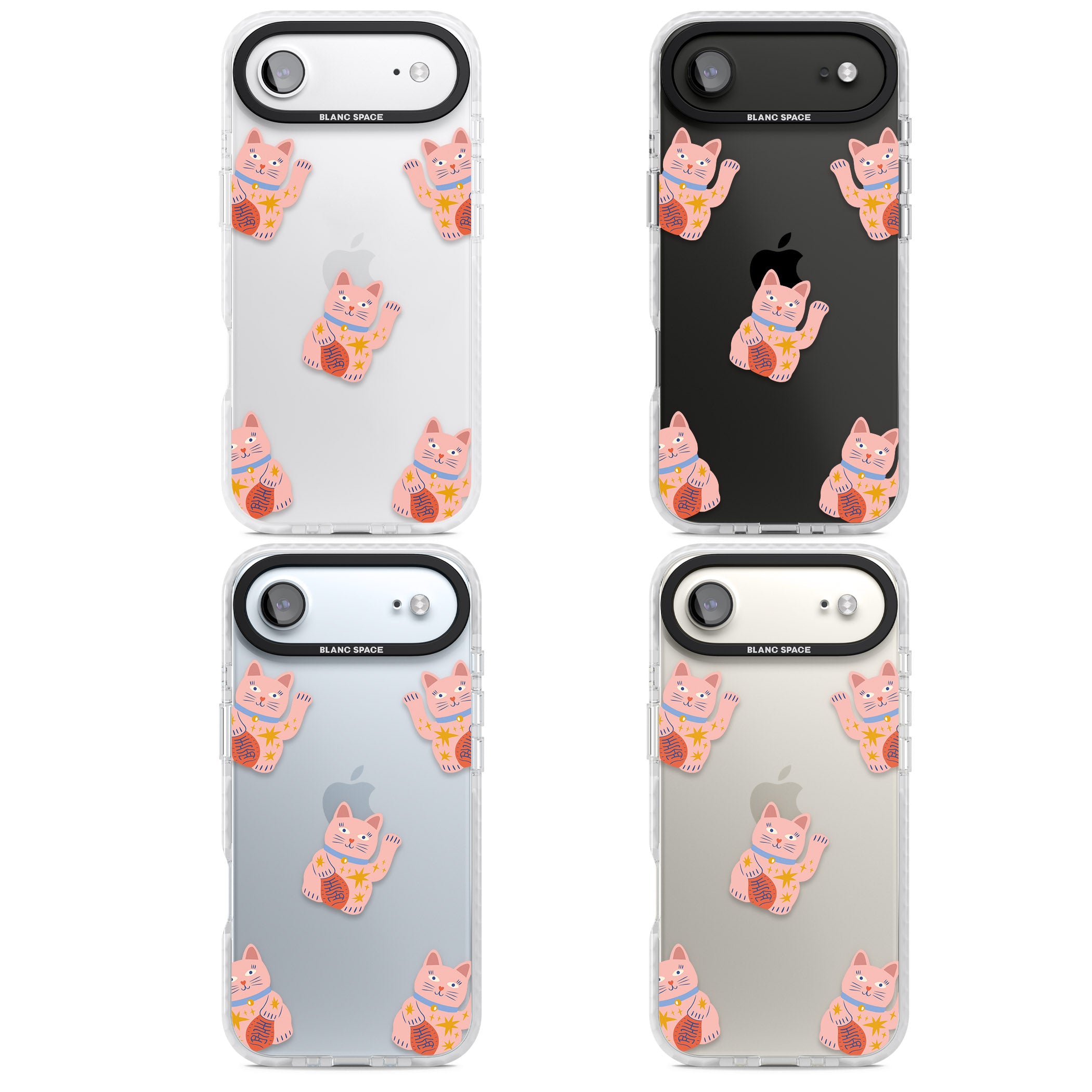 Waving Cat Pattern iPhone 17 Air Impact Clear Phone Case APT Impact Protection