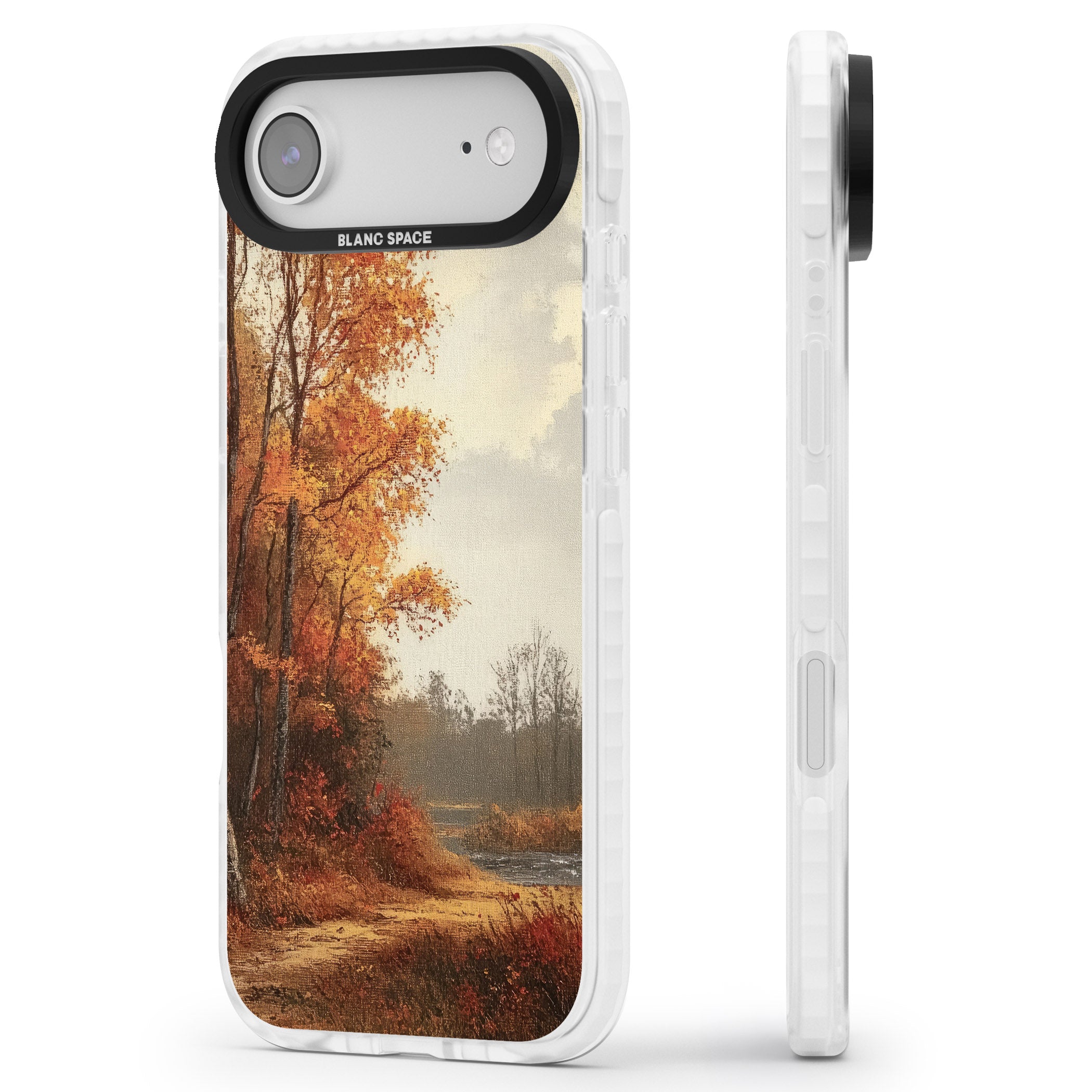 Vintage Autumn Oil Painting iPhone 17 Air Impact Clear Phone Case Side Profile