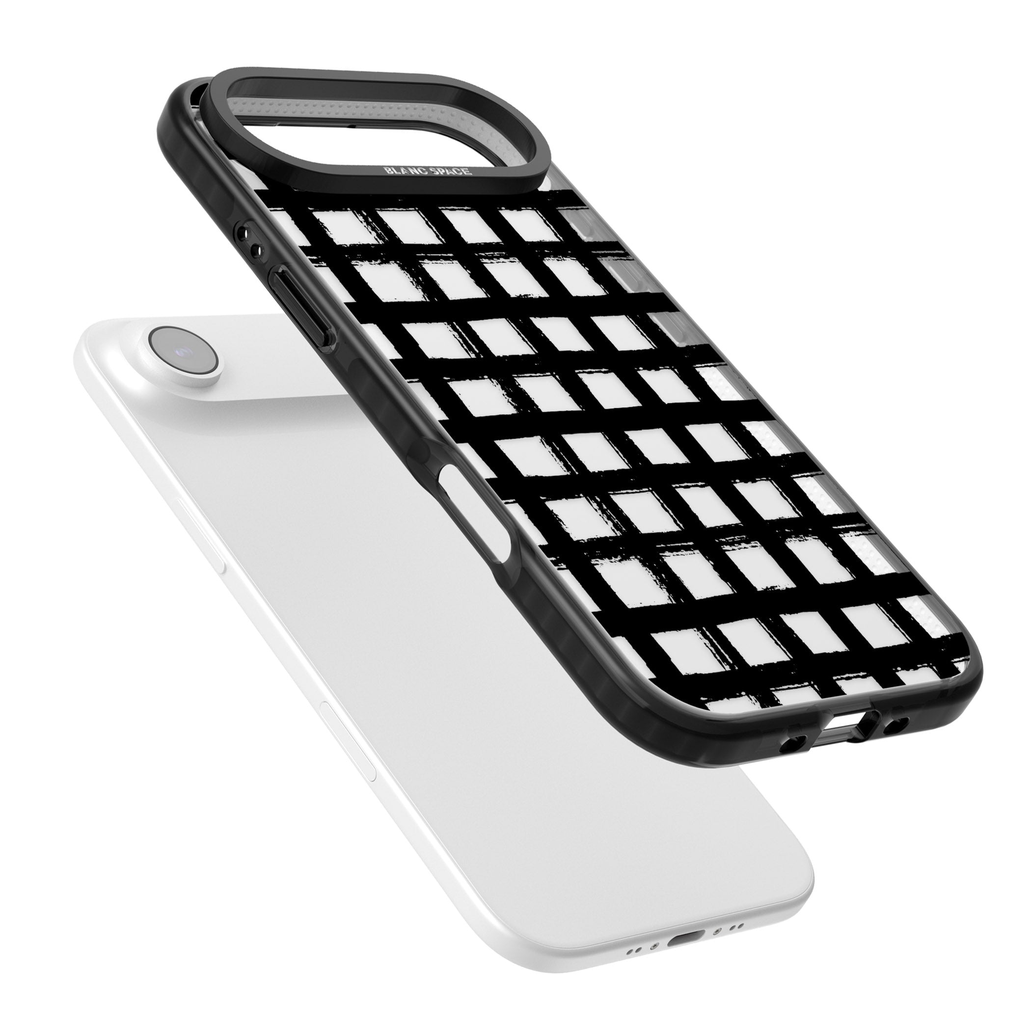 Messy Black Grid Clear iPhone 17 Air Impact Black Phone Case Colours
