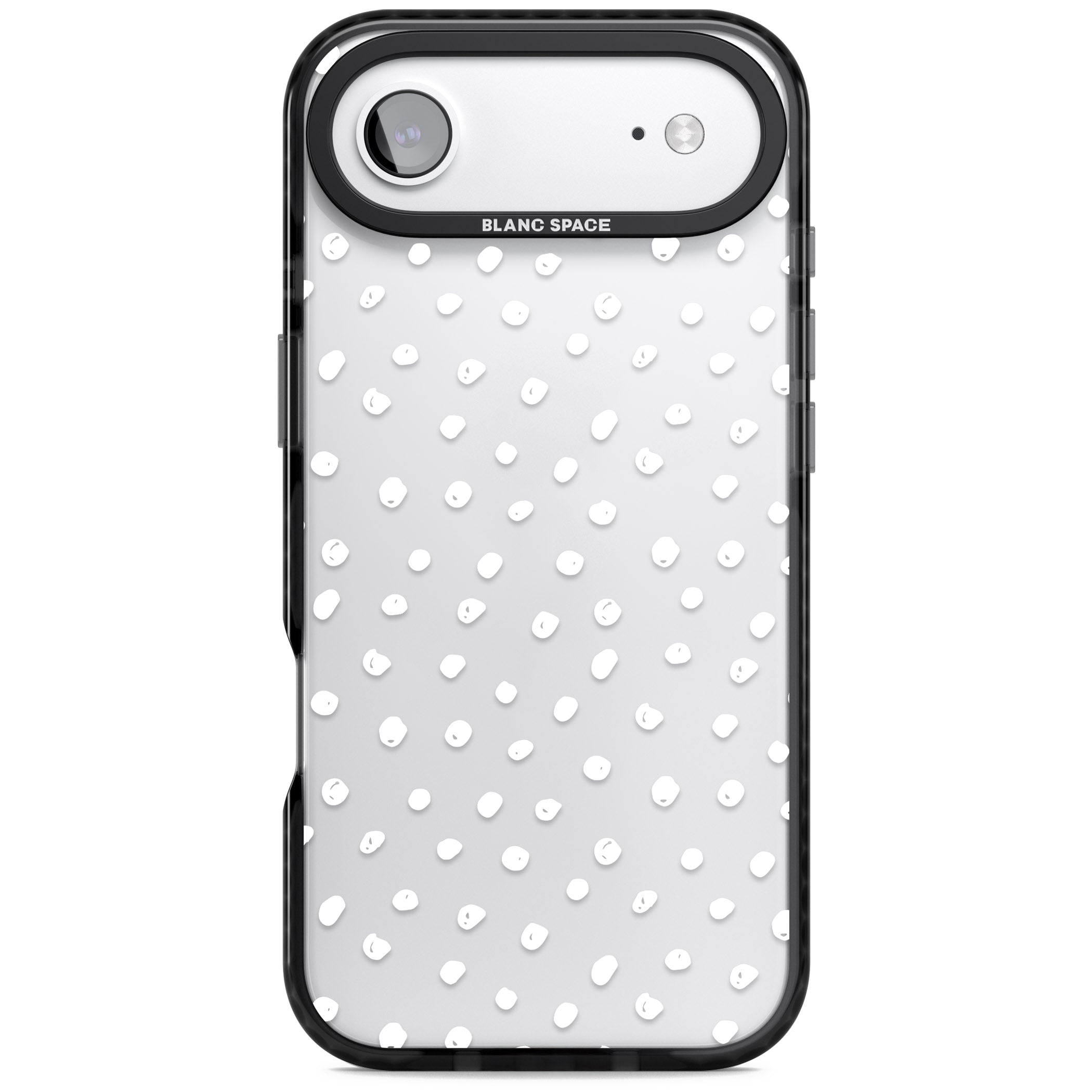 Messy White Dot Pattern iPhone 17 Air Impact Black Phone Case