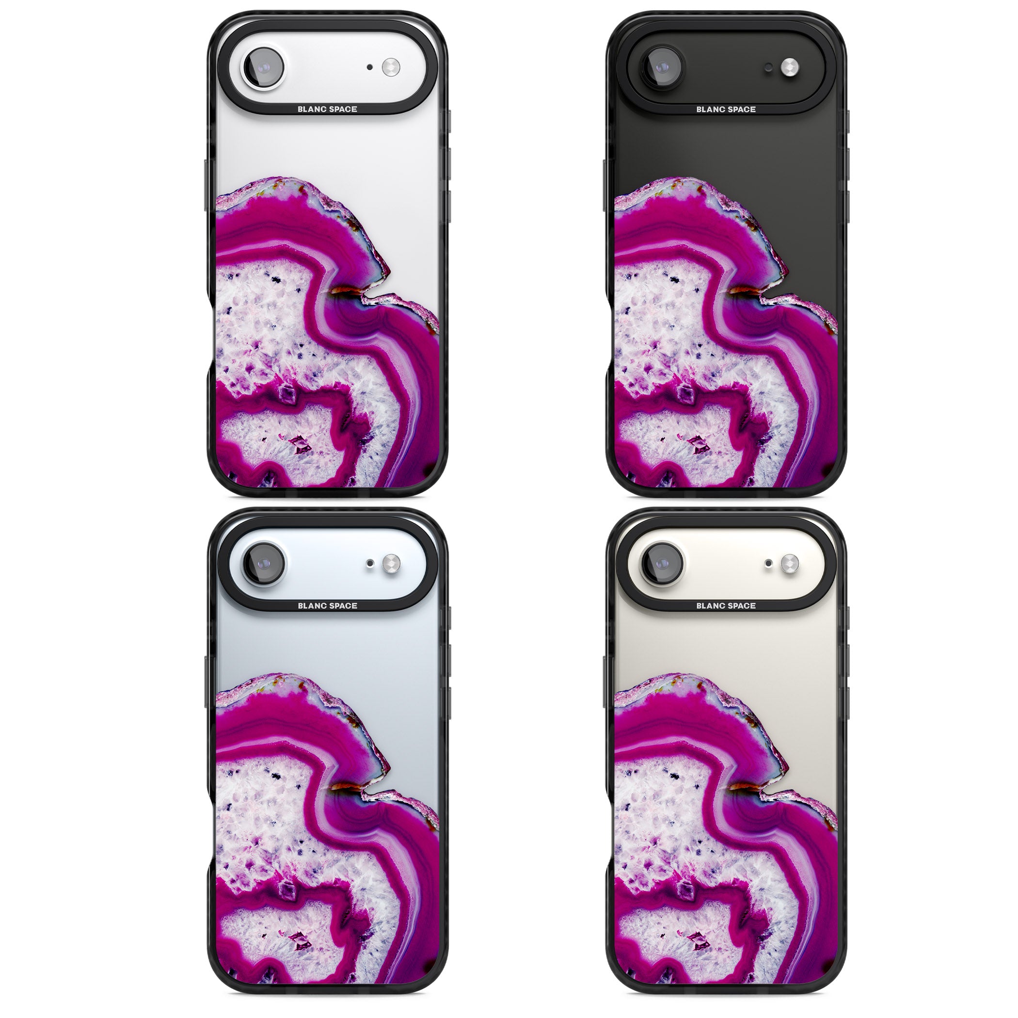 Violet Crystal Agate iPhone 17 Air Impact Black Phone Case APT Impact Protection