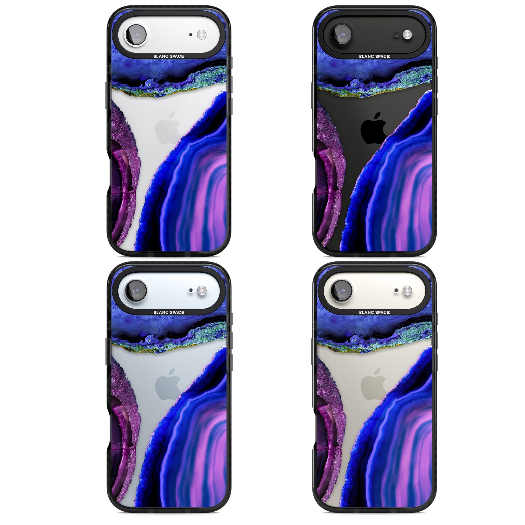Violet Agate Slice iPhone 17 Air Impact Black Phone Case APT Impact Protection