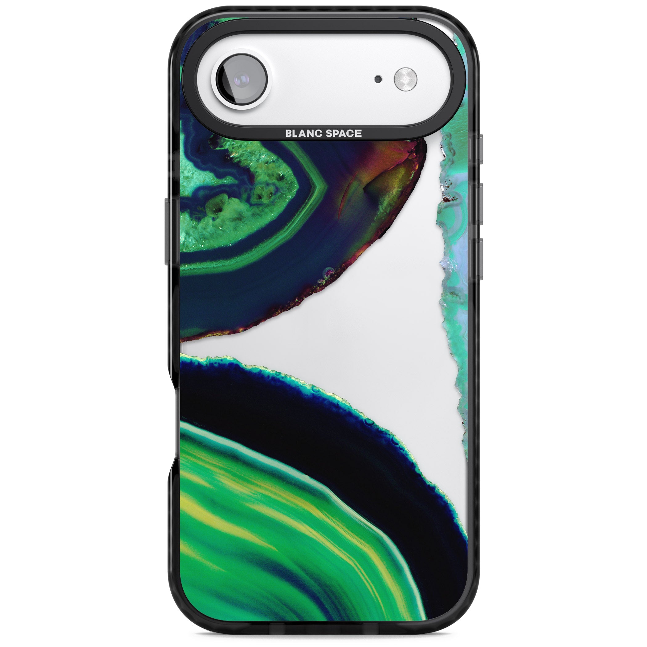 Green Geode Glow iPhone 17 Air Impact Black Phone Case