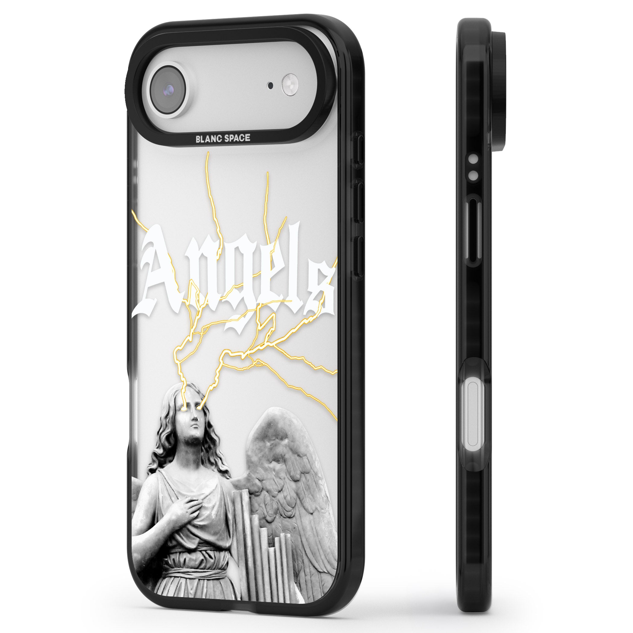 Angels iPhone 17 Air Impact Black Phone Case Side Profile