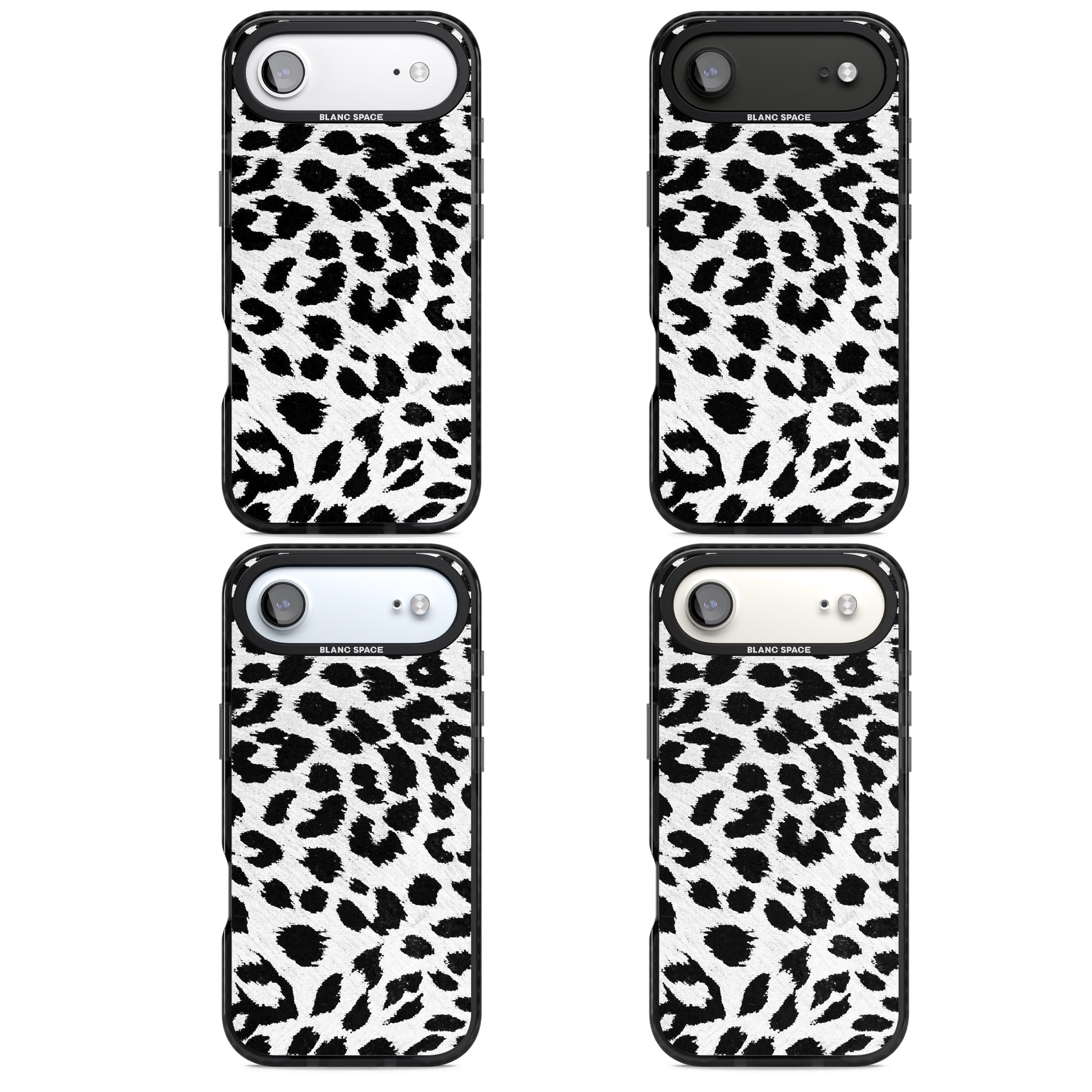 Rar Leopard Print White iPhone 17 Air Impact Black Phone Case APT Impact Protection