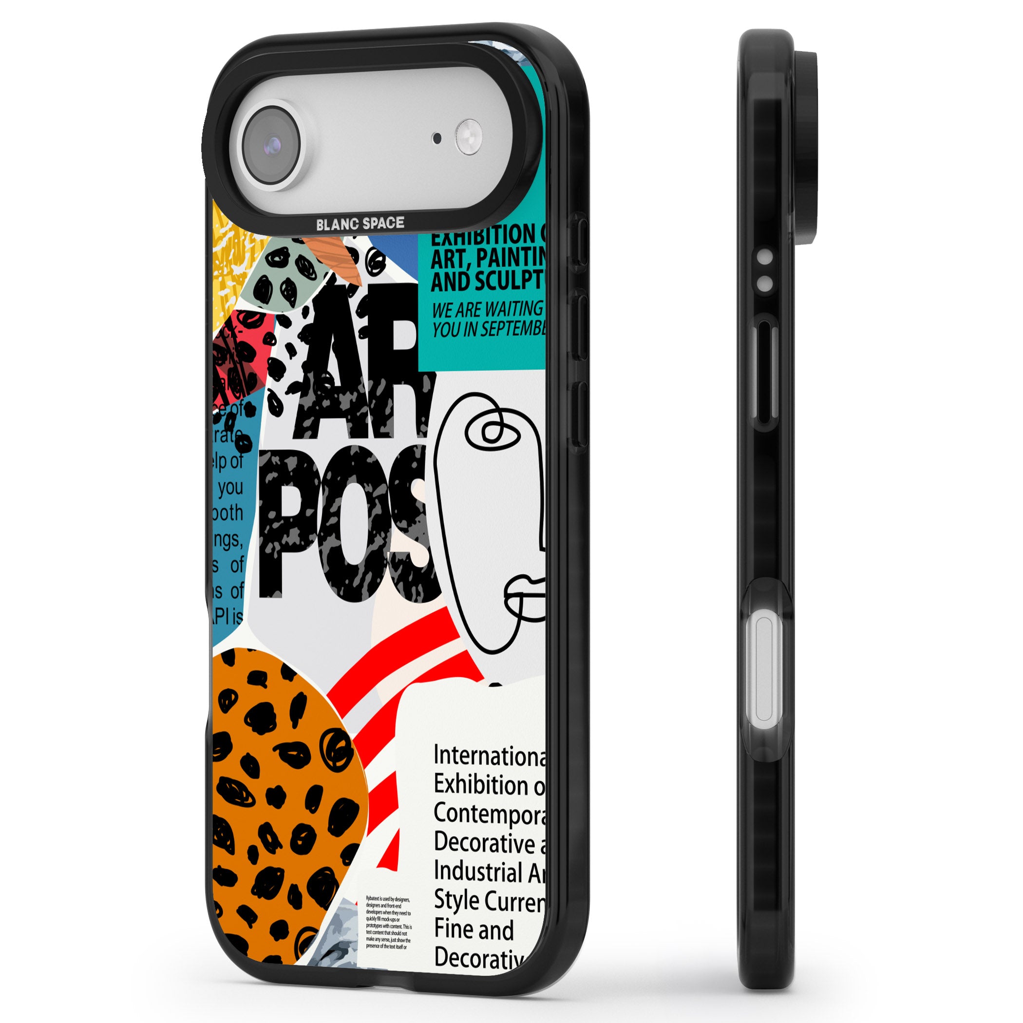 Abstract Art Poster iPhone 17 Air Impact Black Phone Case Side Profile