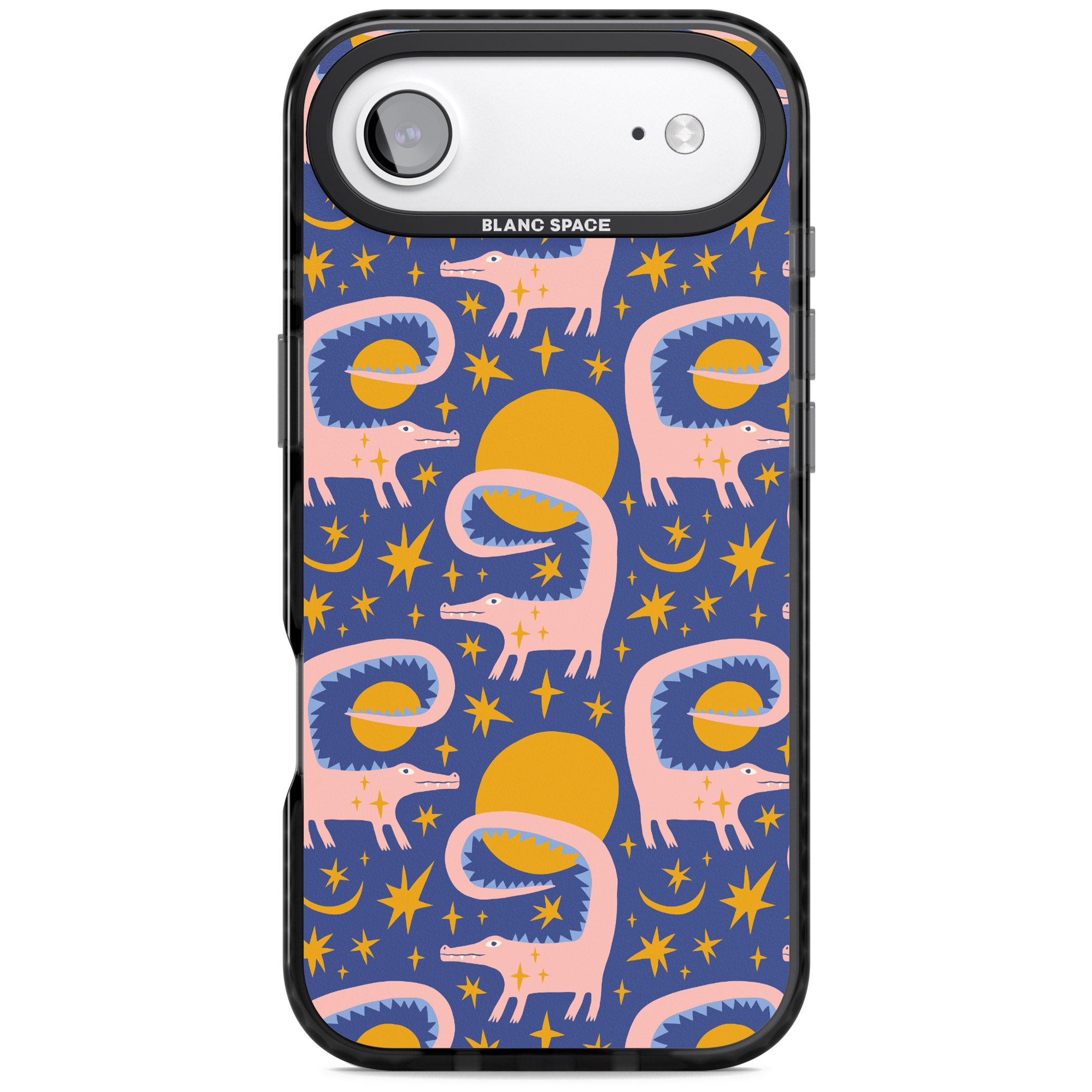 Sun Croc Pattern iPhone 17 Air Impact Black Phone Case
