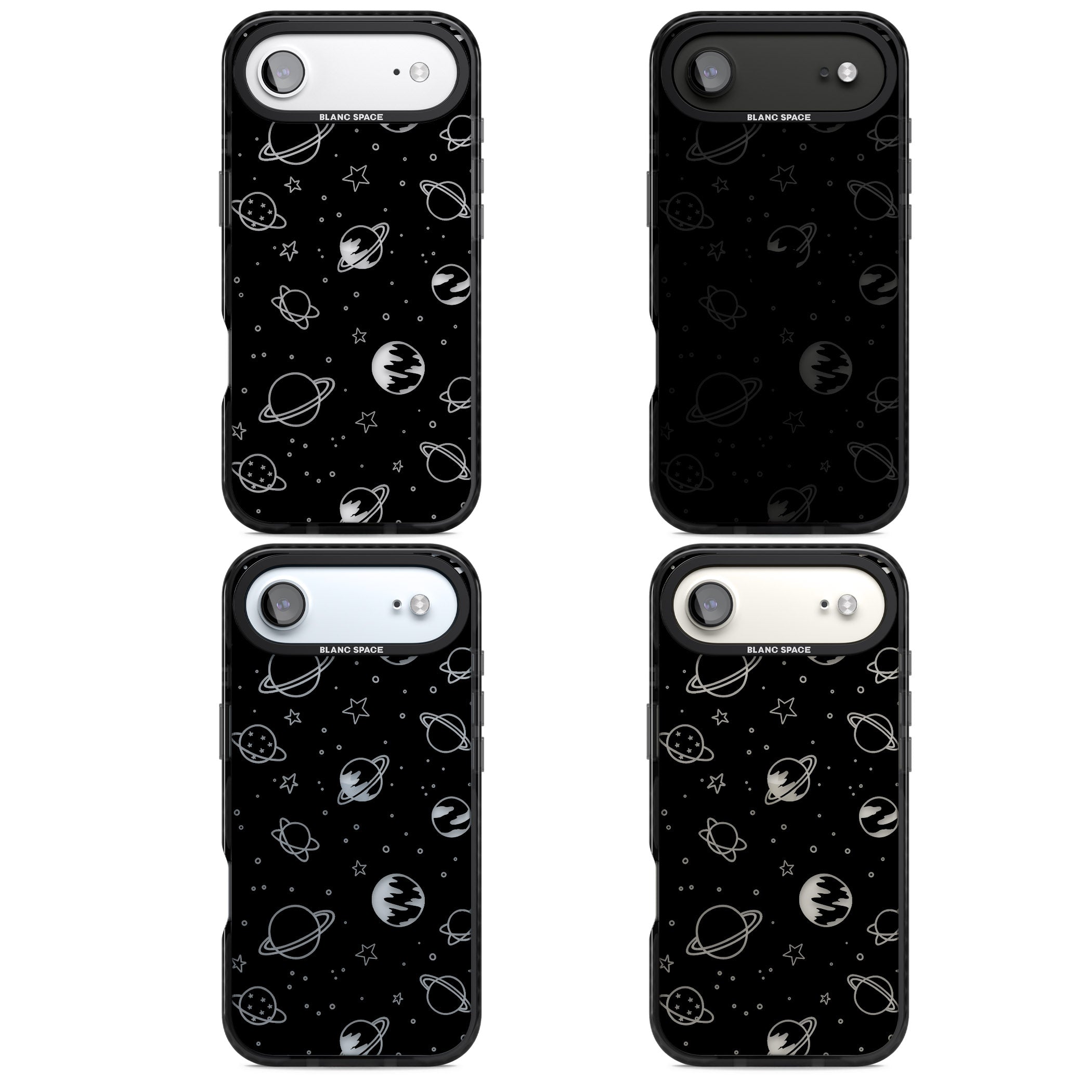 Cosmic Sketch Clear Black iPhone 17 Air Impact Black Phone Case APT Impact Protection