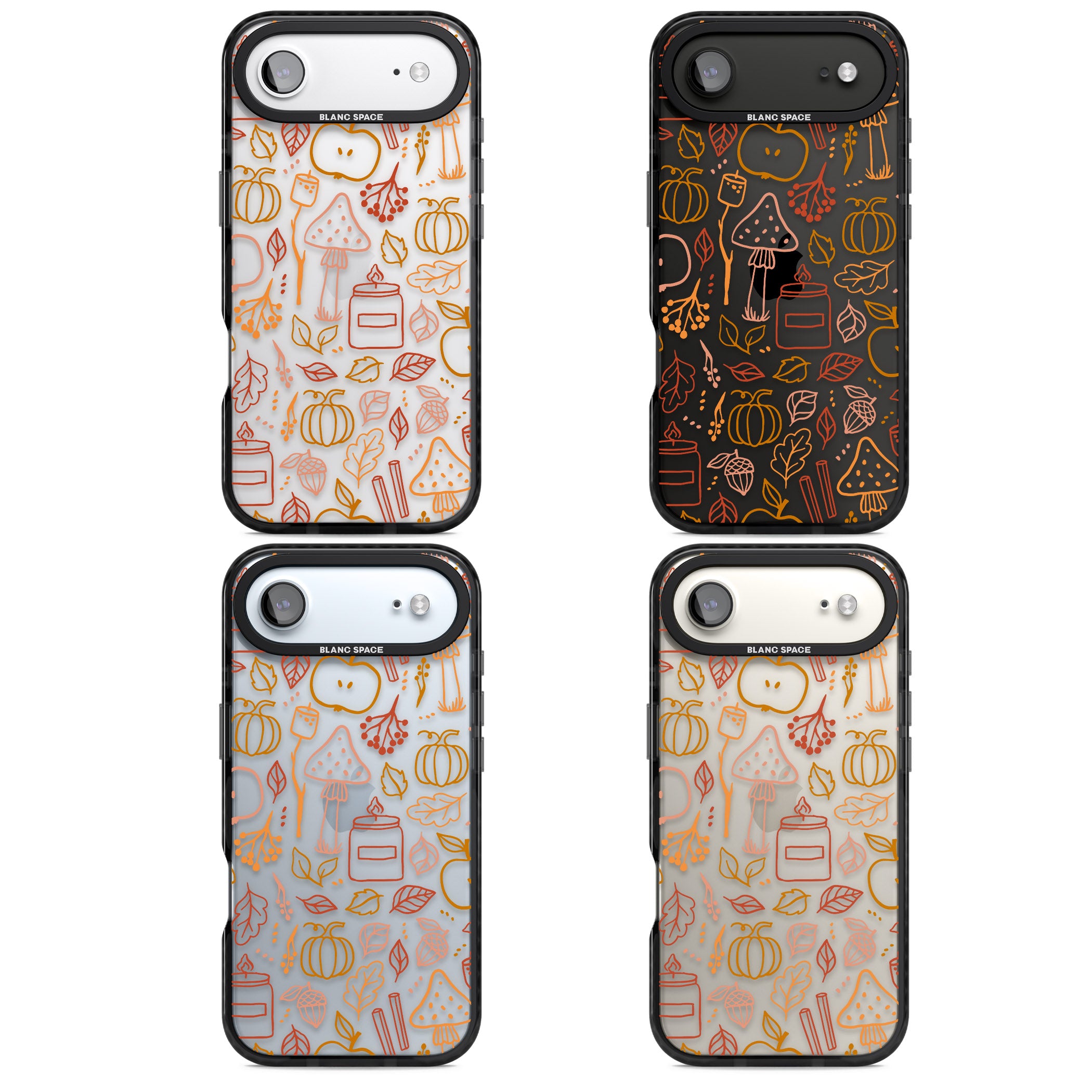 Autumn Line Pattern iPhone 17 Air Impact Black Phone Case APT Impact Protection