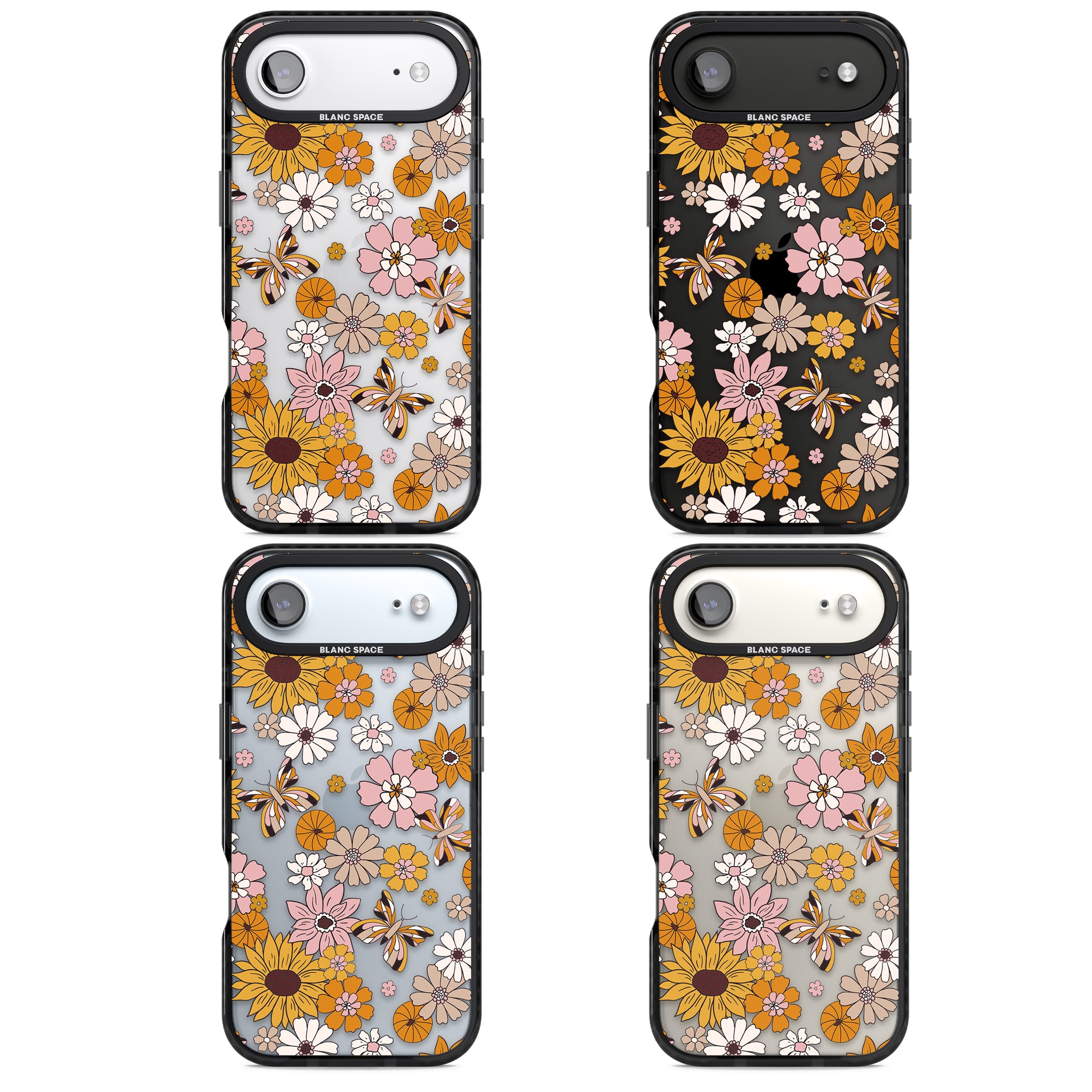 Butterfly Bloom Autumn Floral iPhone 17 Air Impact Black Phone Case APT Impact Protection