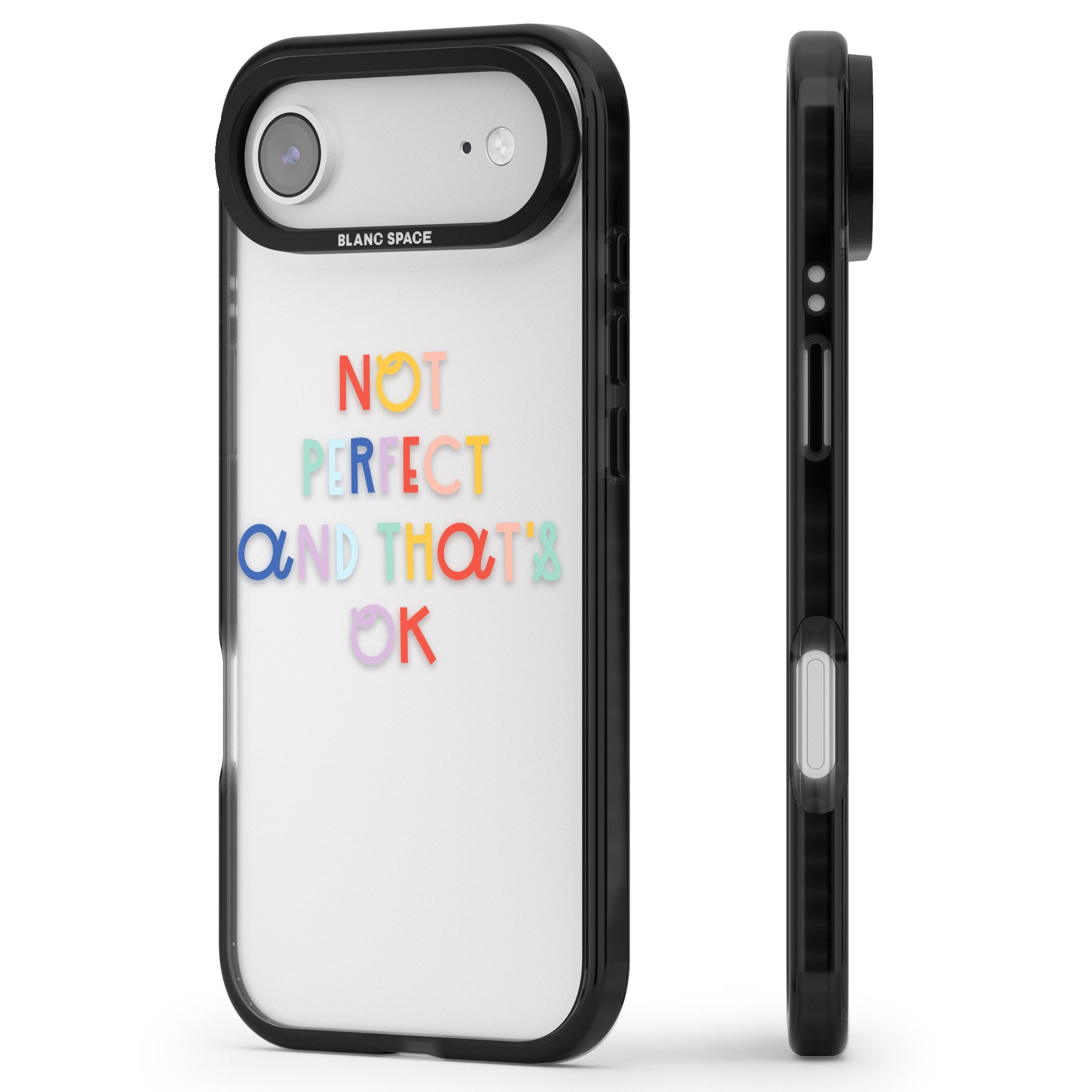 Not Perfect Clear iPhone 17 Air Impact Black Phone Case Side Profile