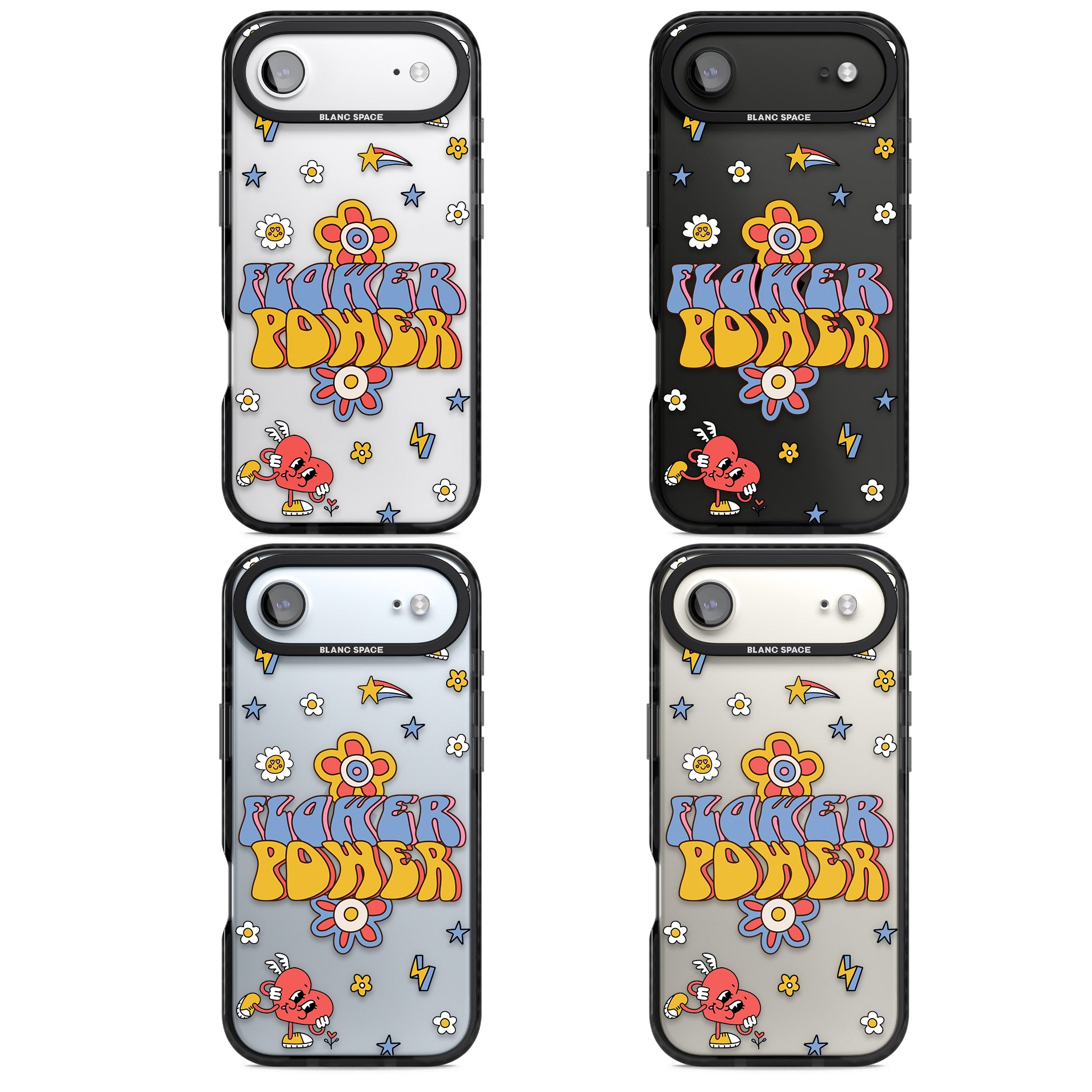 Flower Power iPhone 17 Air Impact Black Phone Case APT Impact Protection