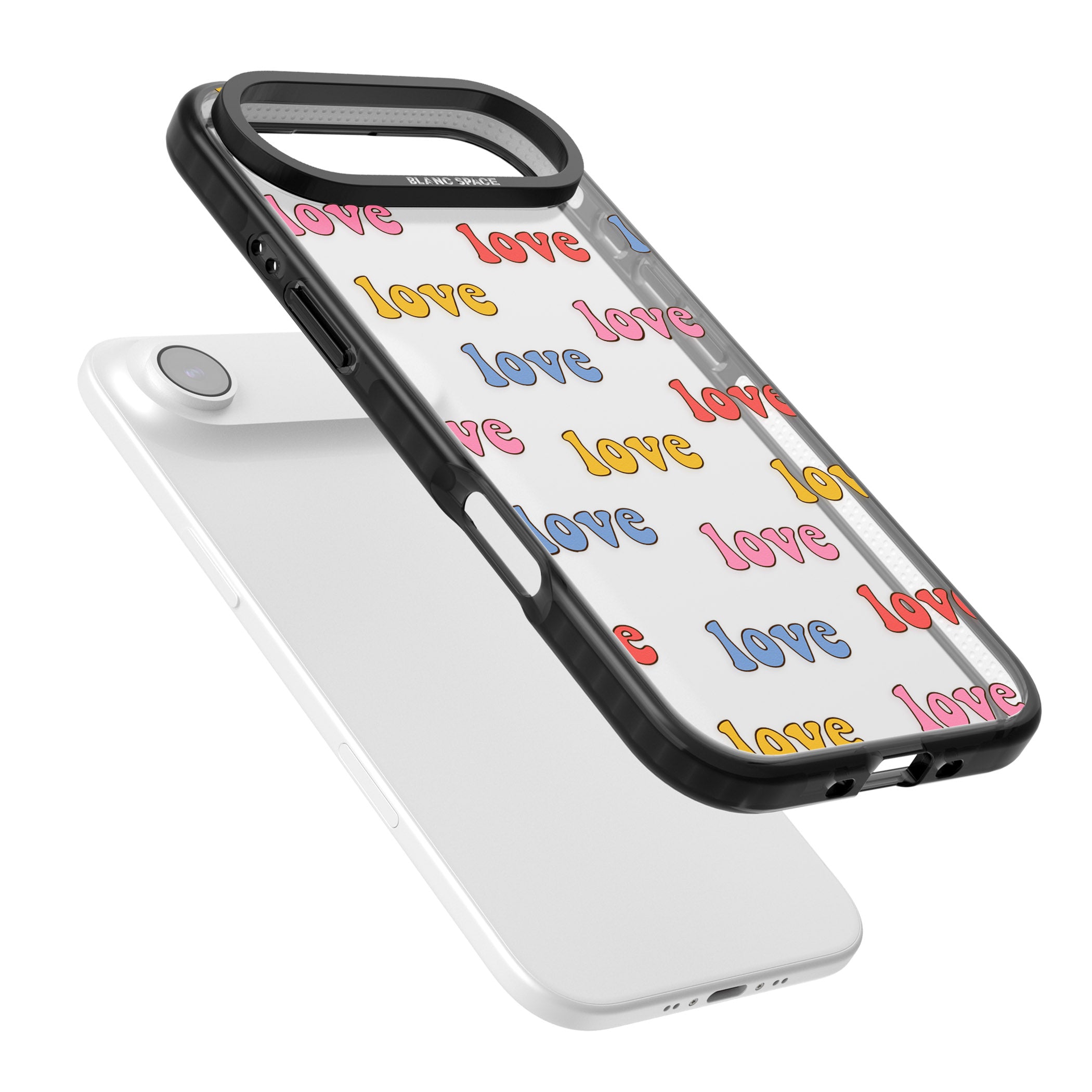 Love Pattern iPhone 17 Air Impact Black Phone Case Colours