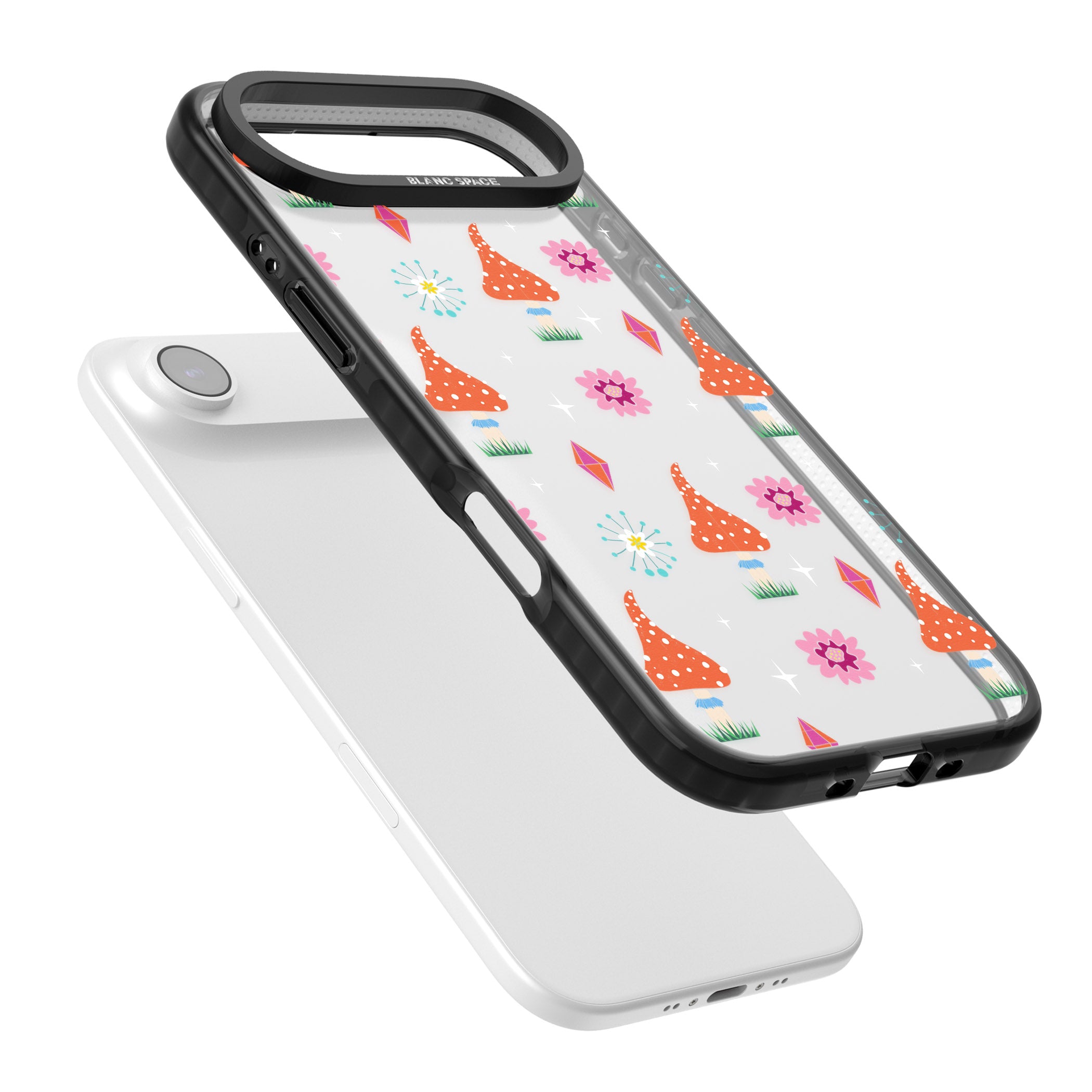 Boho Celestial Mushroom Crystal iPhone 17 Air Impact Black Phone Case Colours
