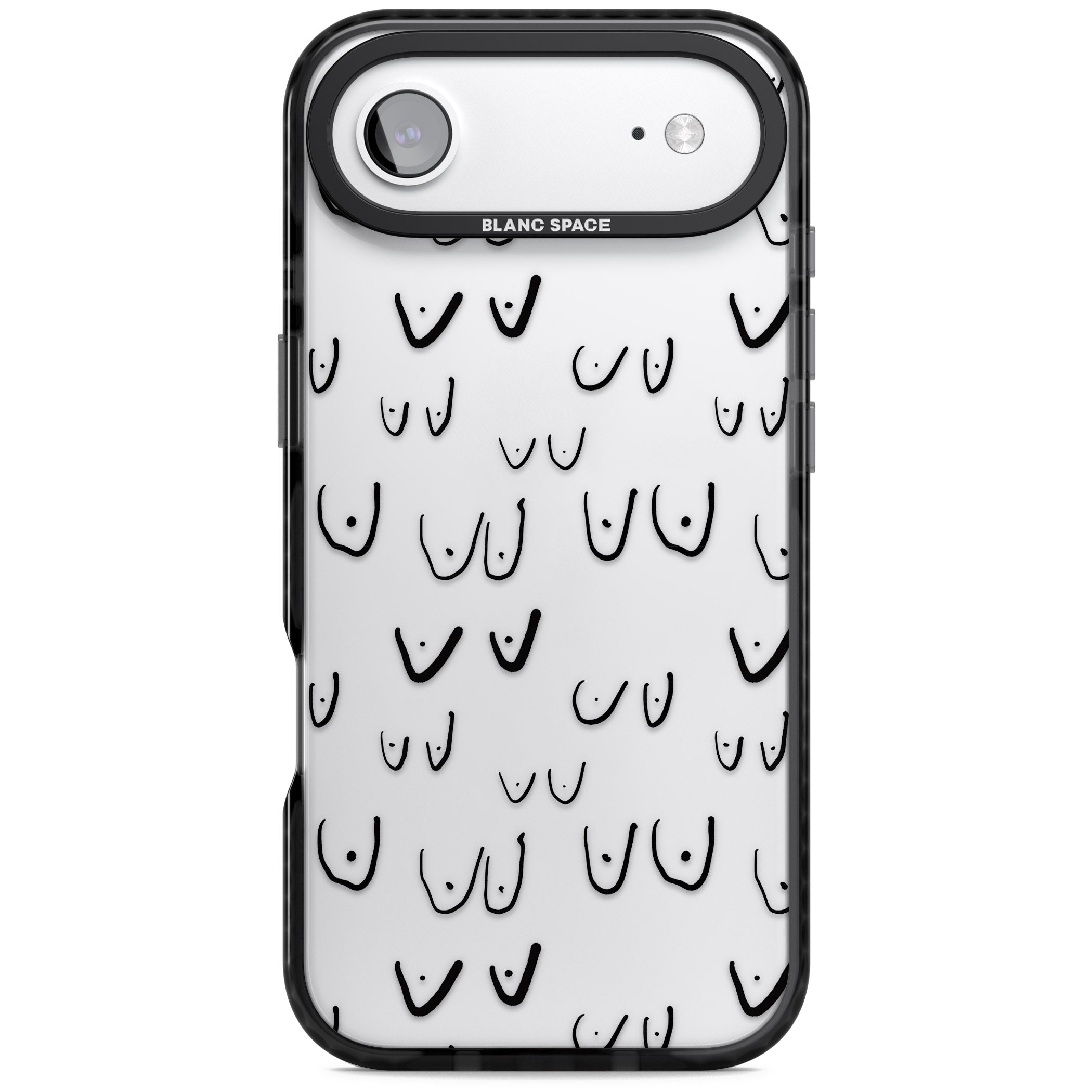 Boob Pattern (Black) iPhone 17 Air Impact Black Phone Case