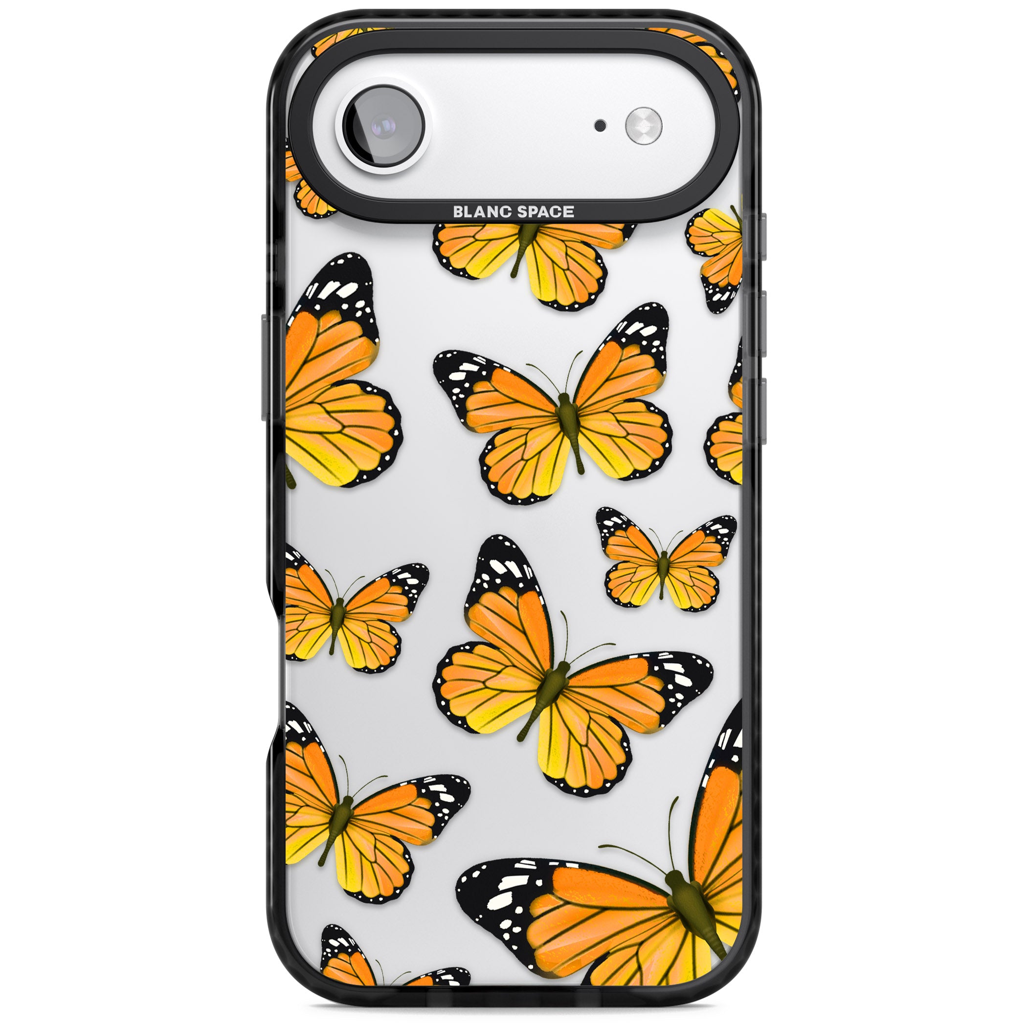 Sun Yellow Butterflies iPhone 17 Air Impact Black Phone Case