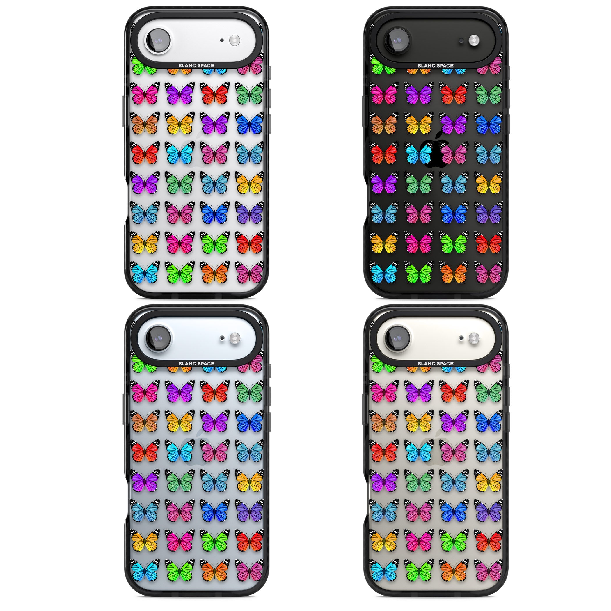 Colourful Butterfly Pattern iPhone 17 Air Impact Black Phone Case APT Impact Protection