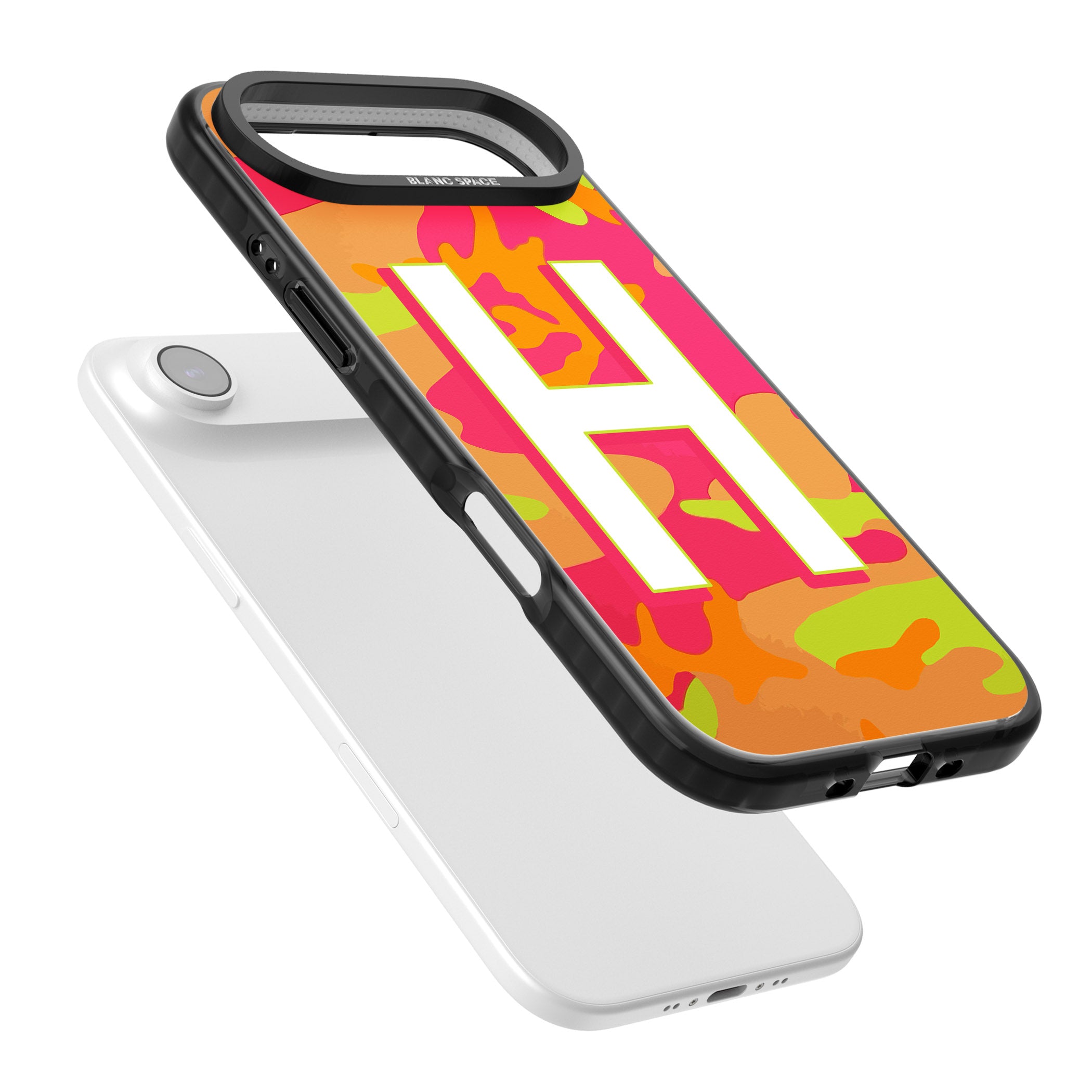 Personalised Neon Camo iPhone 17 Air Impact Black Phone Case Colours