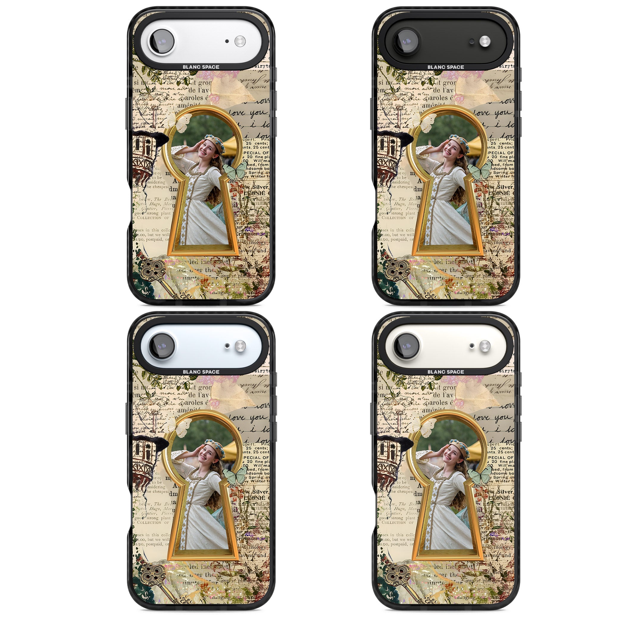 Personalised Bookpage Keyhole Frame iPhone 17 Air Impact Black Phone Case APT Impact Protection