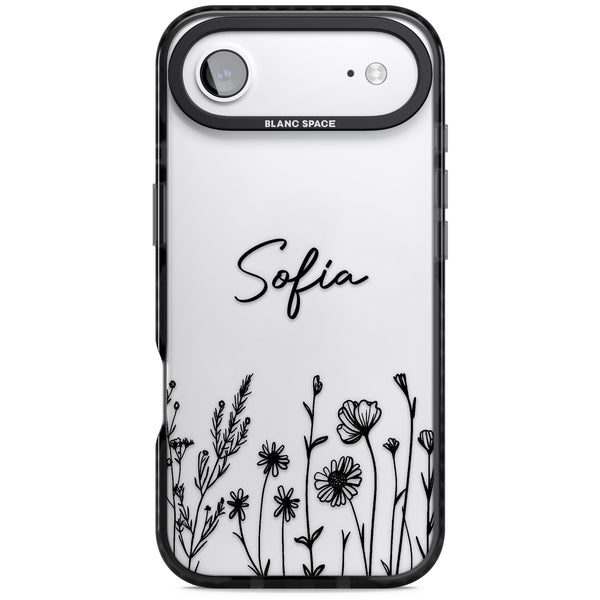 Personalised Black Wildflowers
