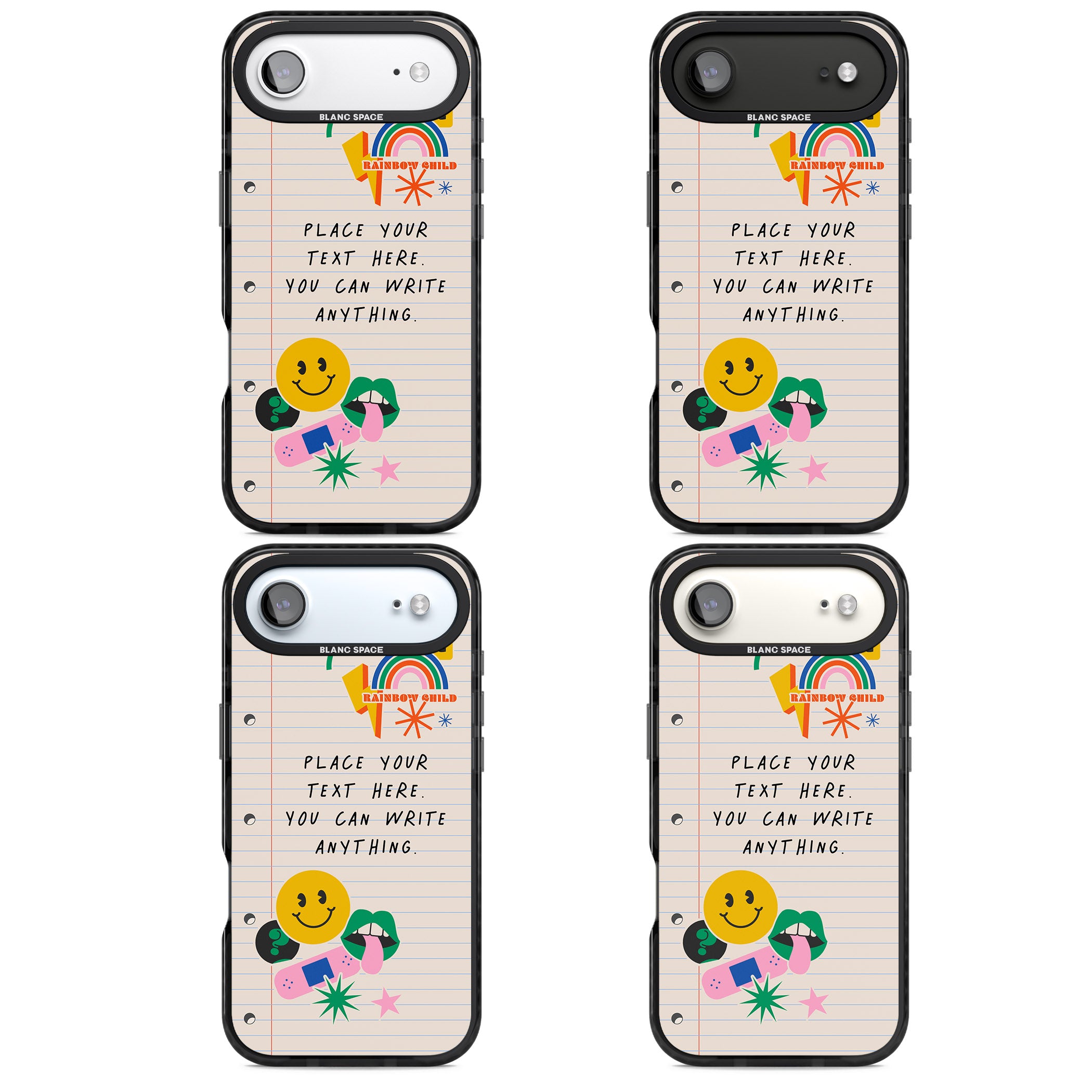 Personalised Retro Rainbow Fun iPhone 17 Air Impact Black Phone Case APT Impact Protection