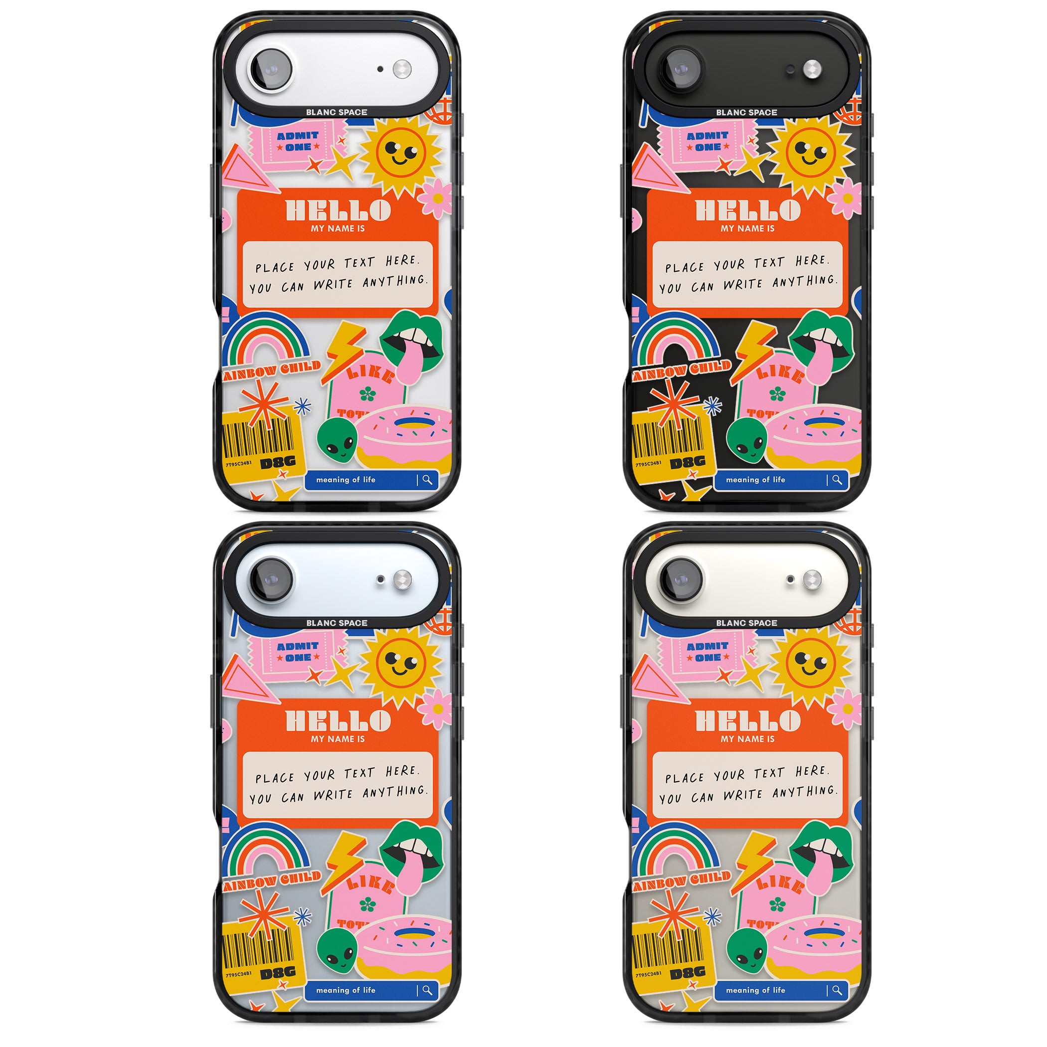 Personalised Retro Vibes Sticker iPhone 17 Air Impact Black Phone Case APT Impact Protection