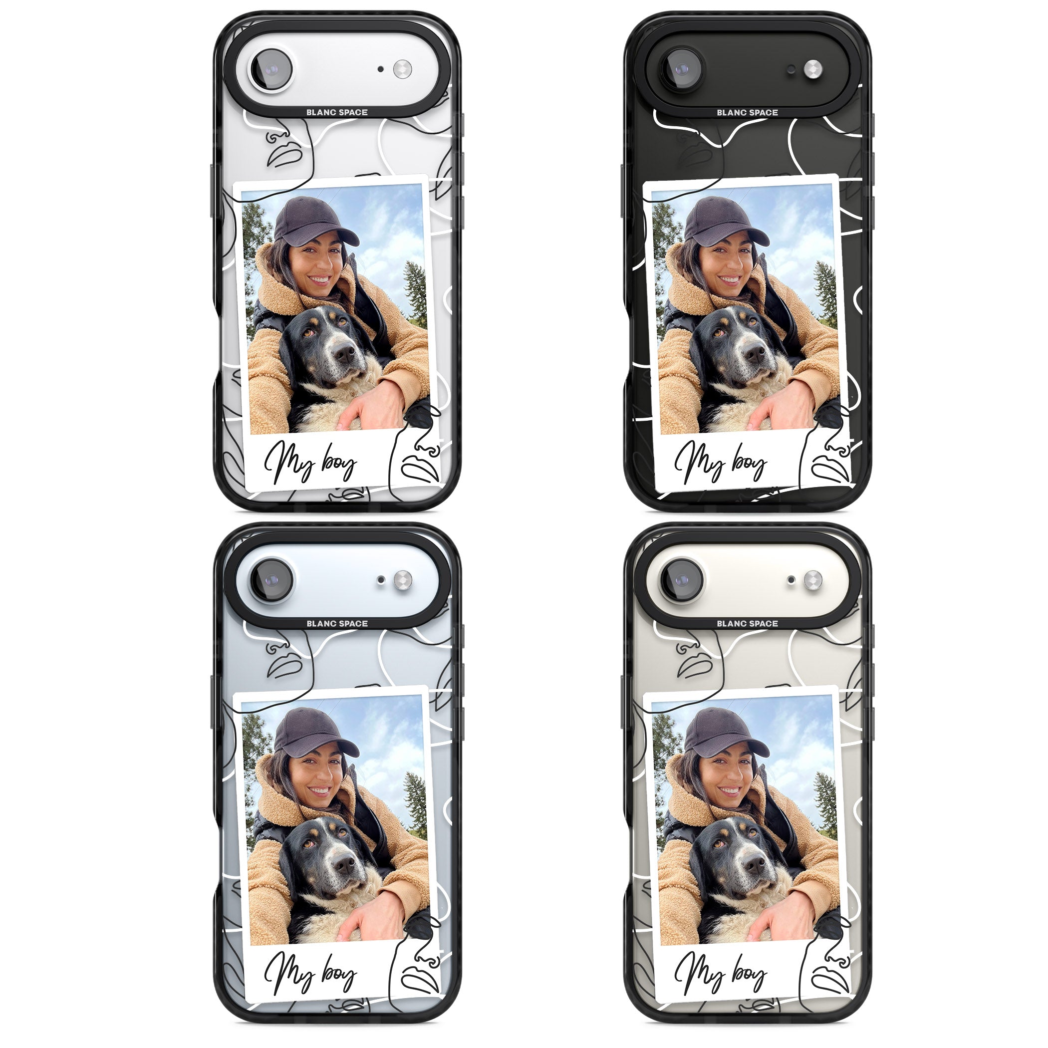 Personalised Abstract Faces Instant Photo iPhone 17 Air Impact Black Phone Case APT Impact Protection