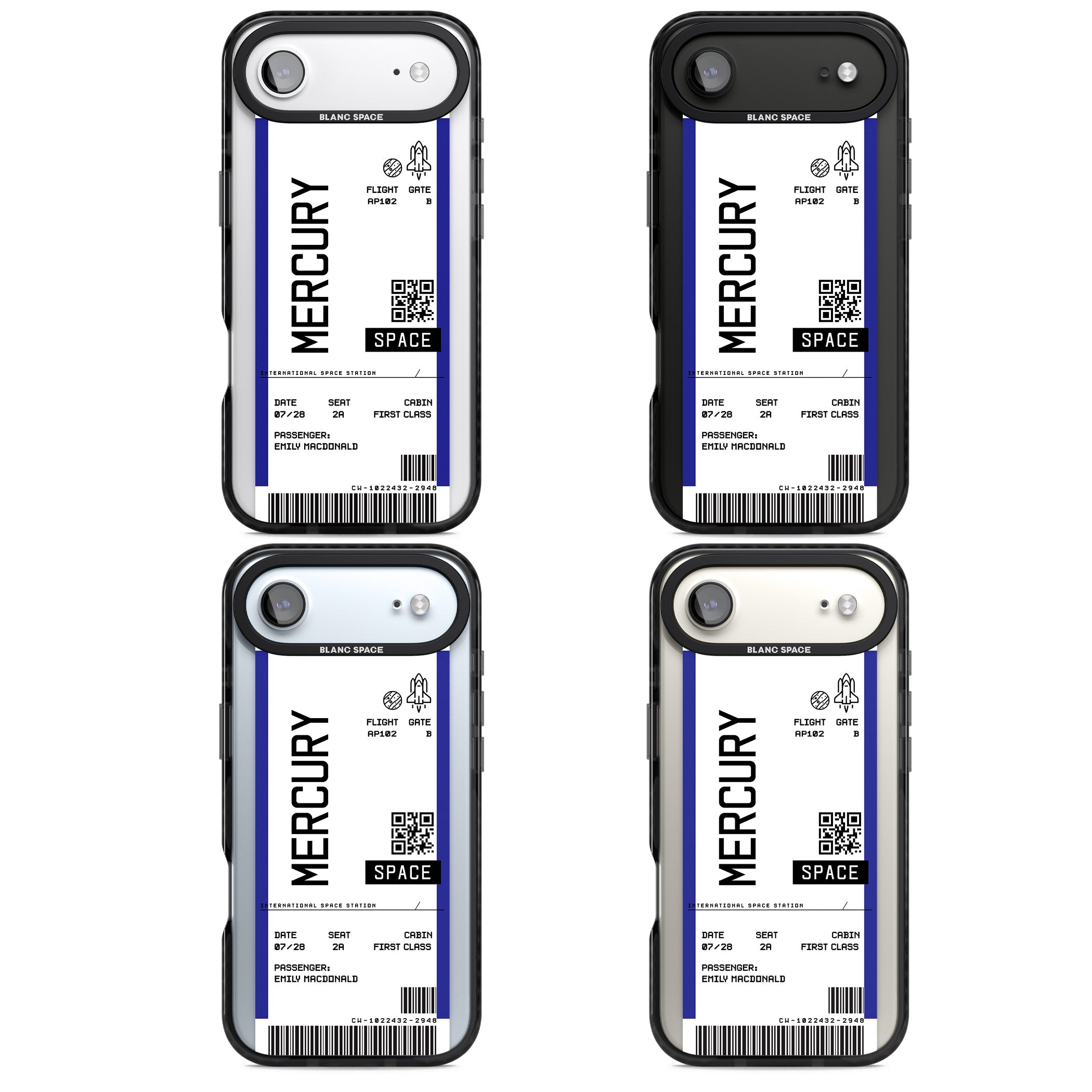Personalised Mercury Travel Ticket iPhone 17 Air Impact Black Phone Case APT Impact Protection