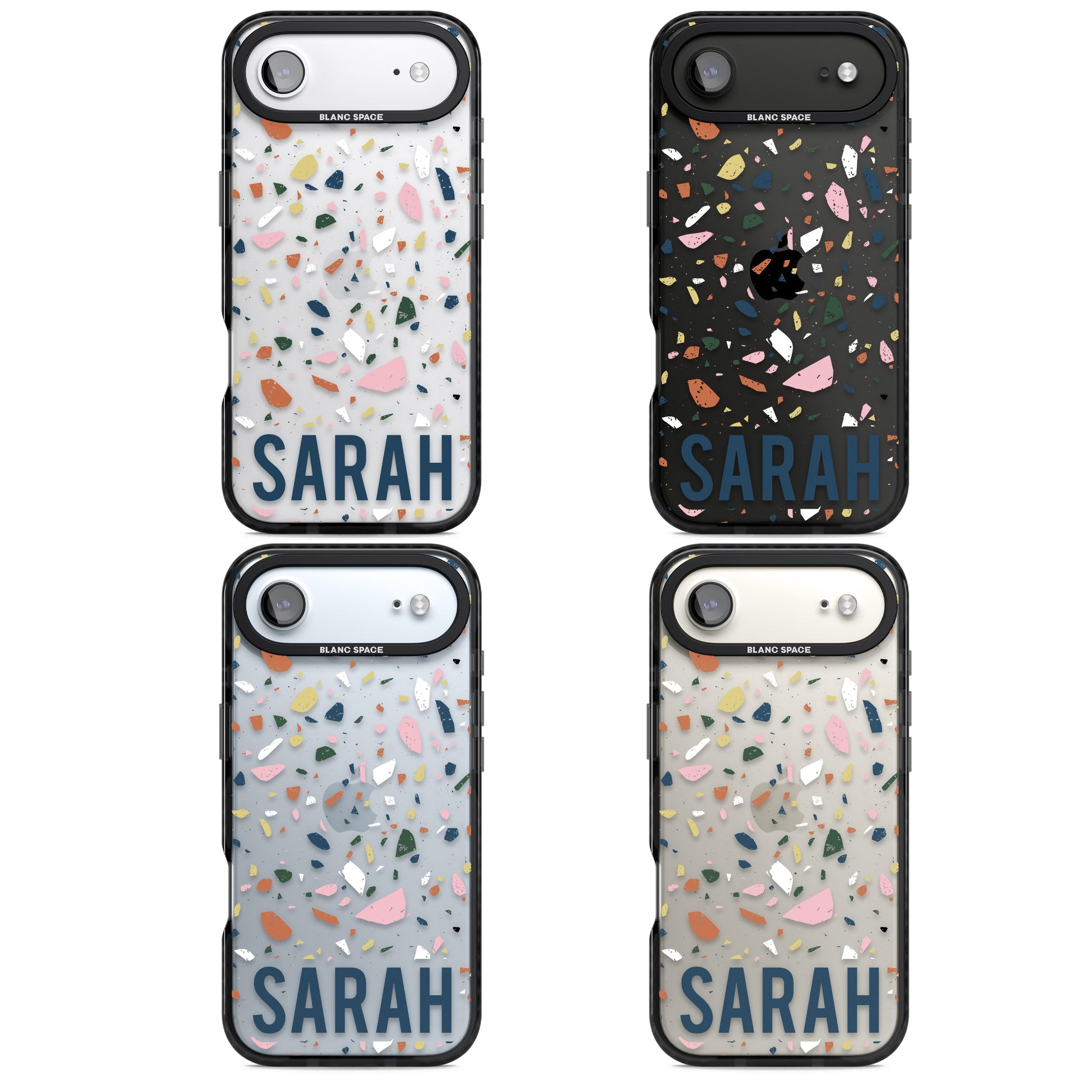 Personalised Terrazzo iPhone 17 Air Impact Black Phone Case APT Impact Protection