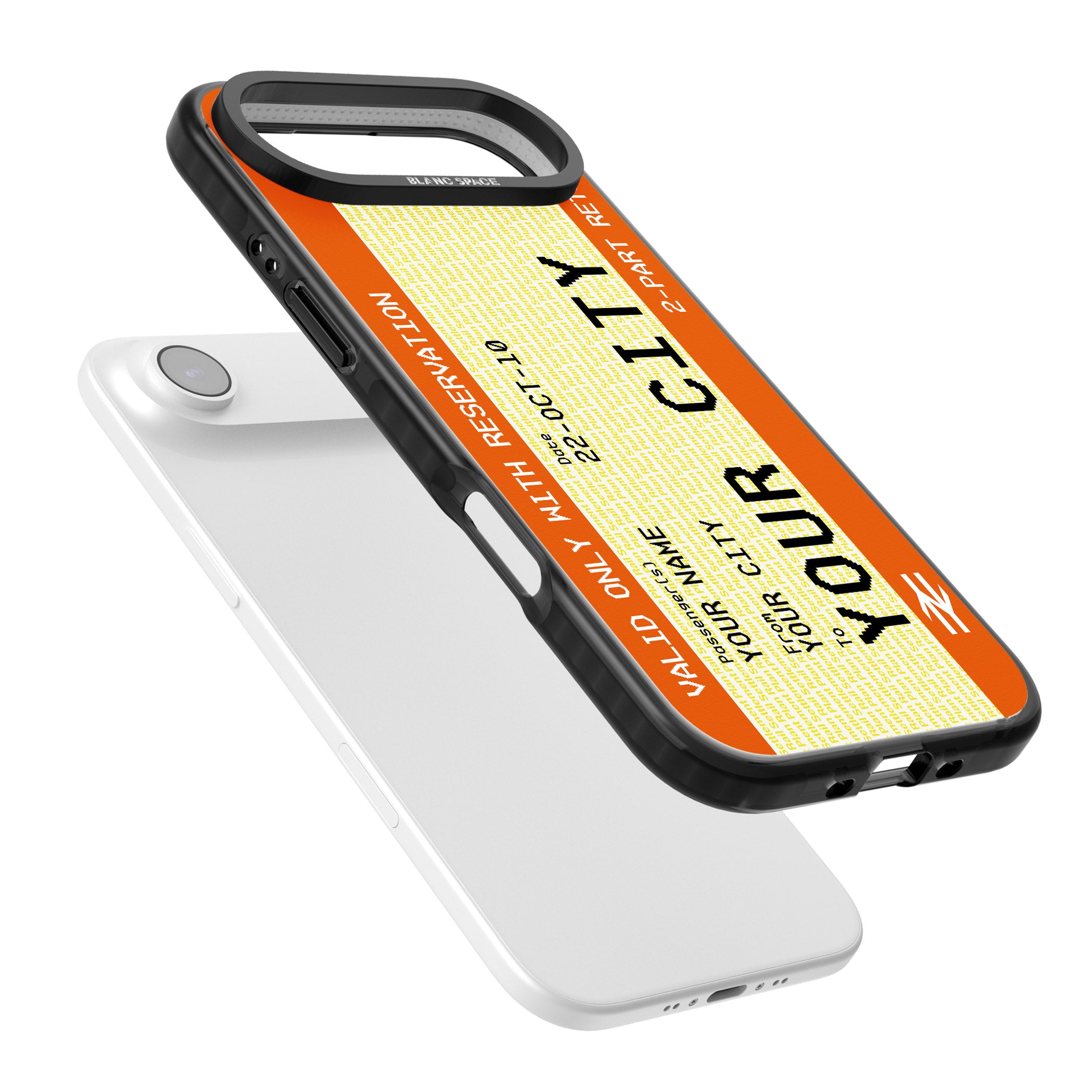 Personalised Create Your Own Train Ticket iPhone 17 Air Impact Black Phone Case Colours