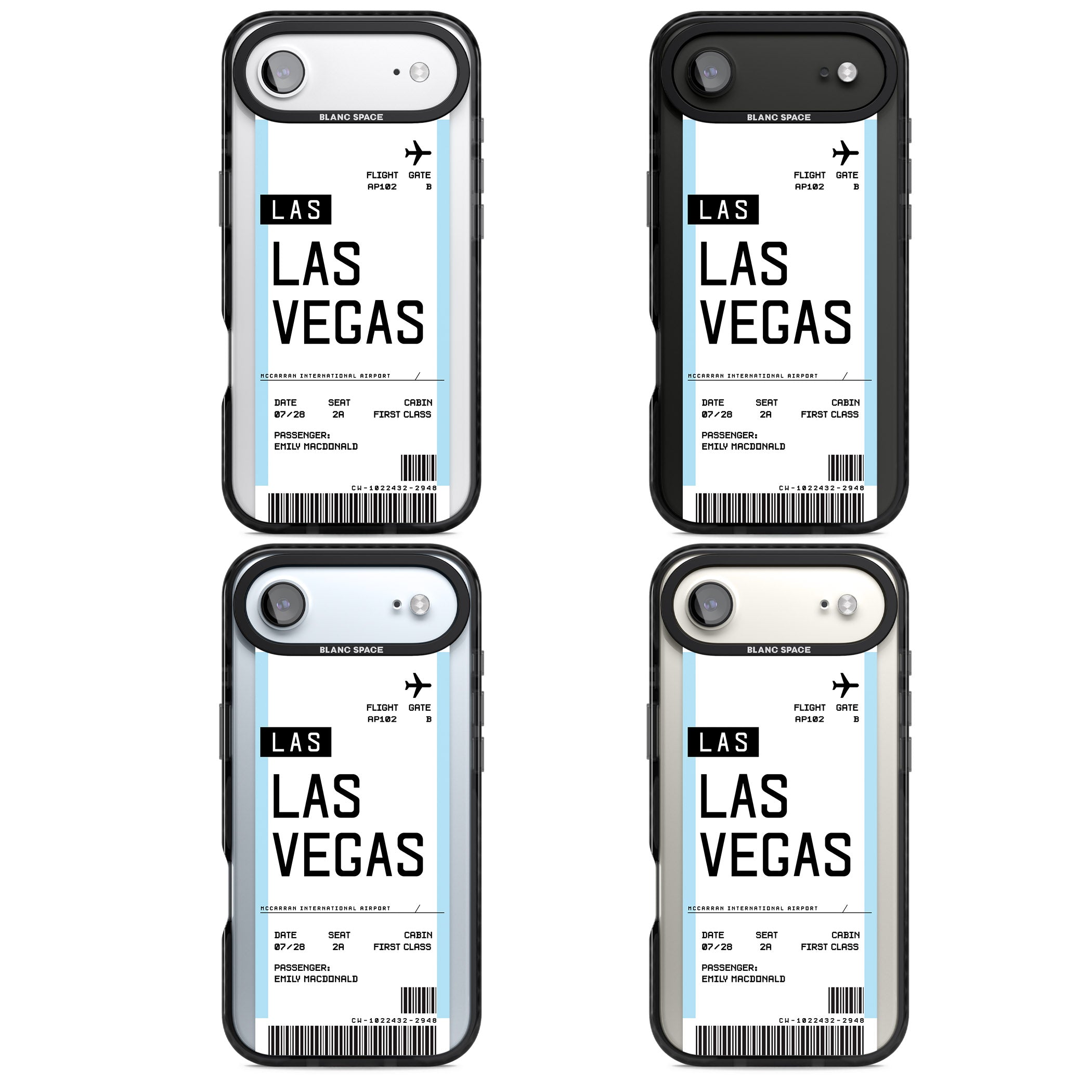 Personalised Las Vegas Boarding Pass iPhone 17 Air Impact Black Phone Case APT Impact Protection