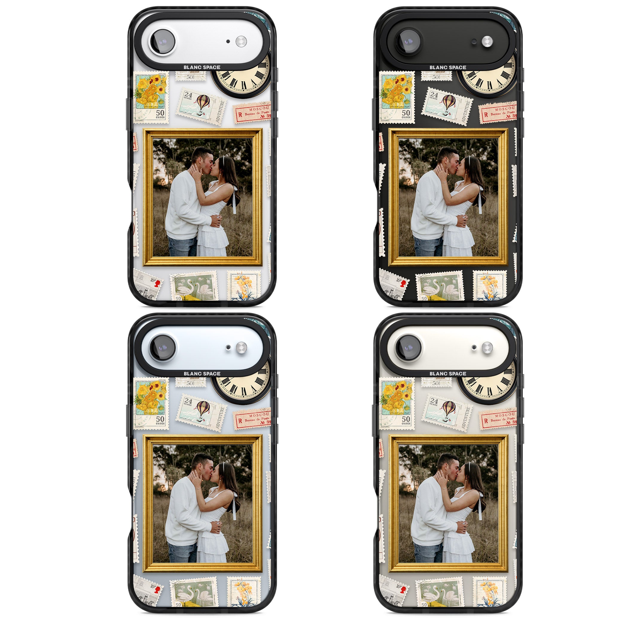 Personalised Vintage Photo Frame Collage iPhone 17 Air Impact Black Phone Case APT Impact Protection