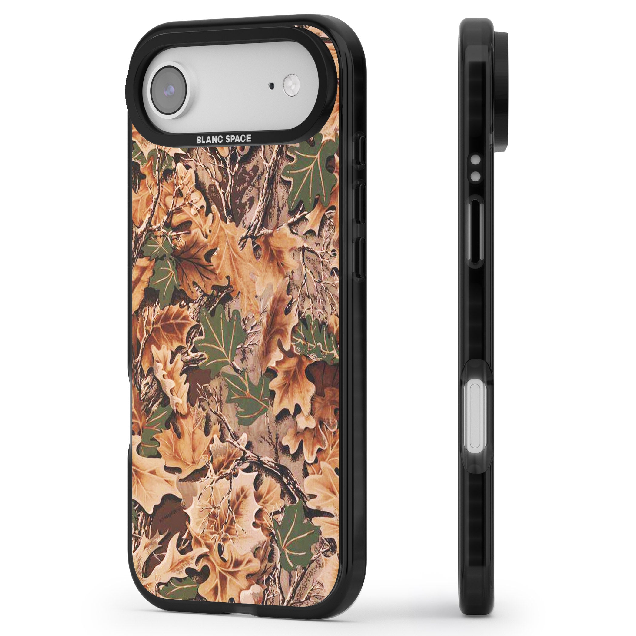 Leaves Camo iPhone 17 Air Impact Black Phone Case Side Profile