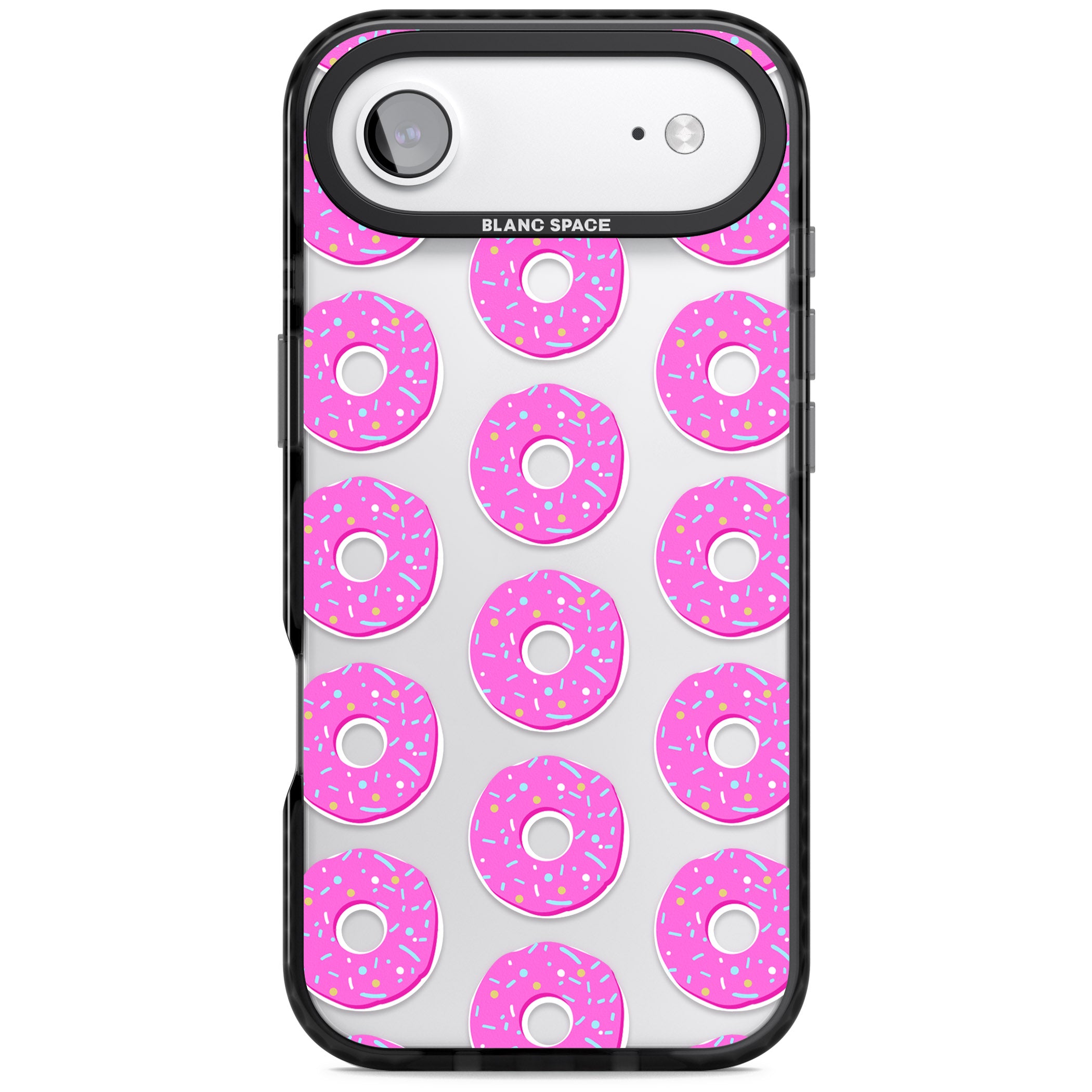 Pink Donut Pattern iPhone 17 Air Impact Black Phone Case