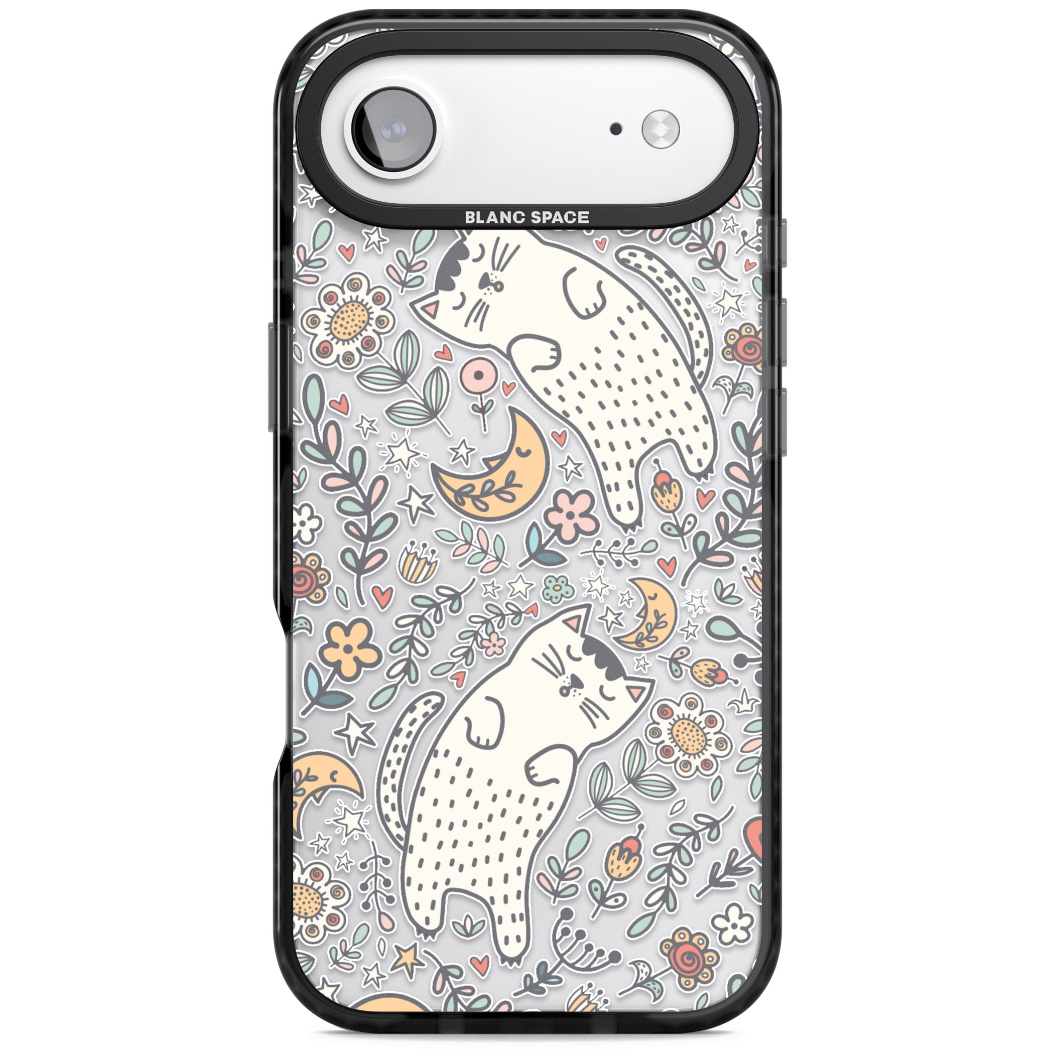 Sleeping Cat Pattern iPhone 17 Air Impact Black Phone Case